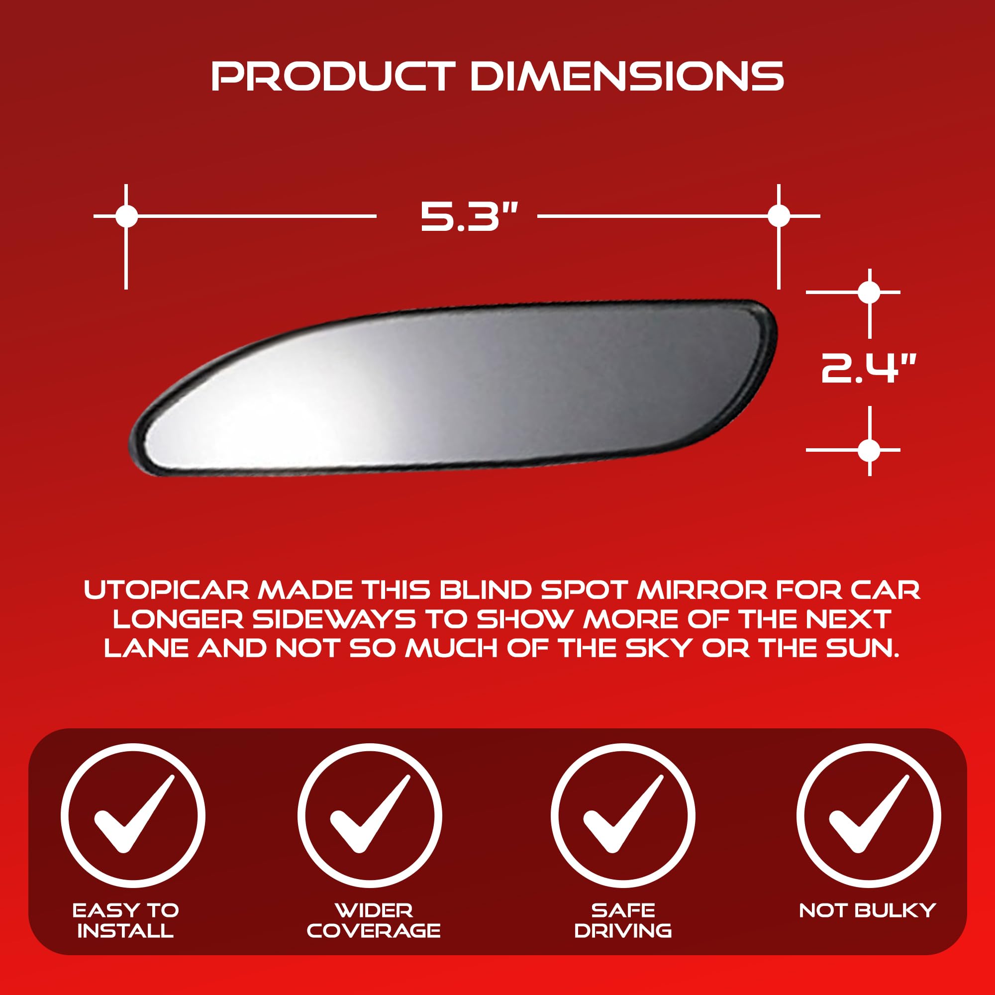 Blind Spot Convex Car Mirrors (3-Piece Set) - 1 XL Large, 1 Regular & 1 Long Size - Rear View Mirror Accessories for Improved Traffic Safety - Perfect for Cars, Trucks & SUVs - Enhance Visibility & Reduce Blind Spots for Safer Driving