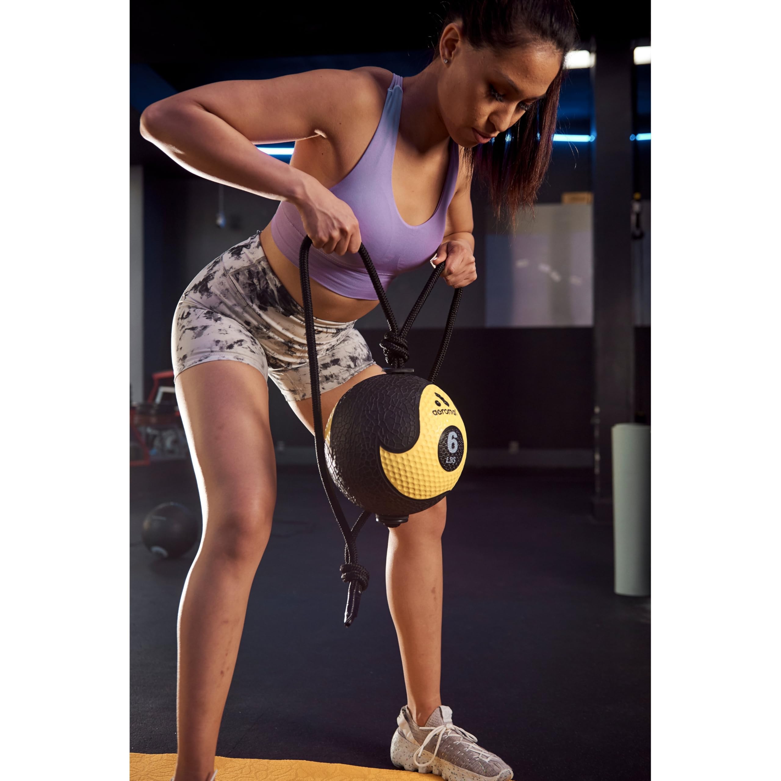 AEROMATS Power Rope Medicine Ball - 10-50lbs Heavy Duty Exercise Equipment for CrossFit, Strength Training & Home Gym Workouts | Perfect for Slam Balls, Functional Fitness & Athletic Conditioning