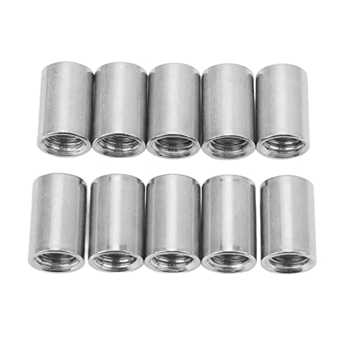 10pcs M10x1.5x20mm Stainless Steel Round Coupling Nuts for Lamp Brackets, Glass Folding Dining Tables - Durable Fasteners for Home Furniture & DIY Projects