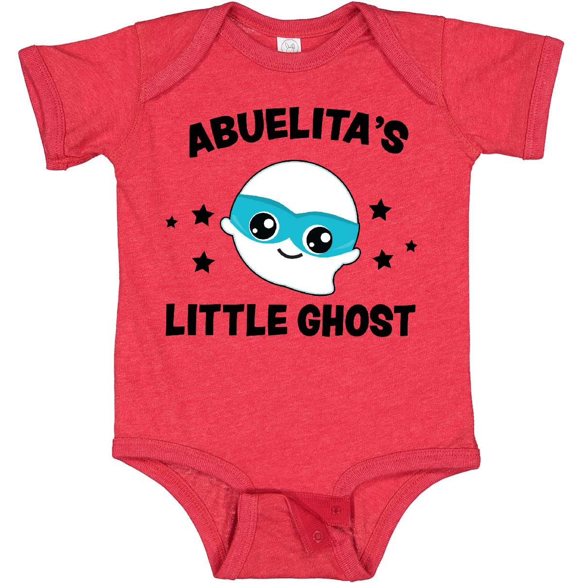 Inktastic Cute Abuelita's Little Ghost with Stars Baby Bodysuit - Soft Cotton Infant Onesie for Halloween, Diaper Parties & Family Photos