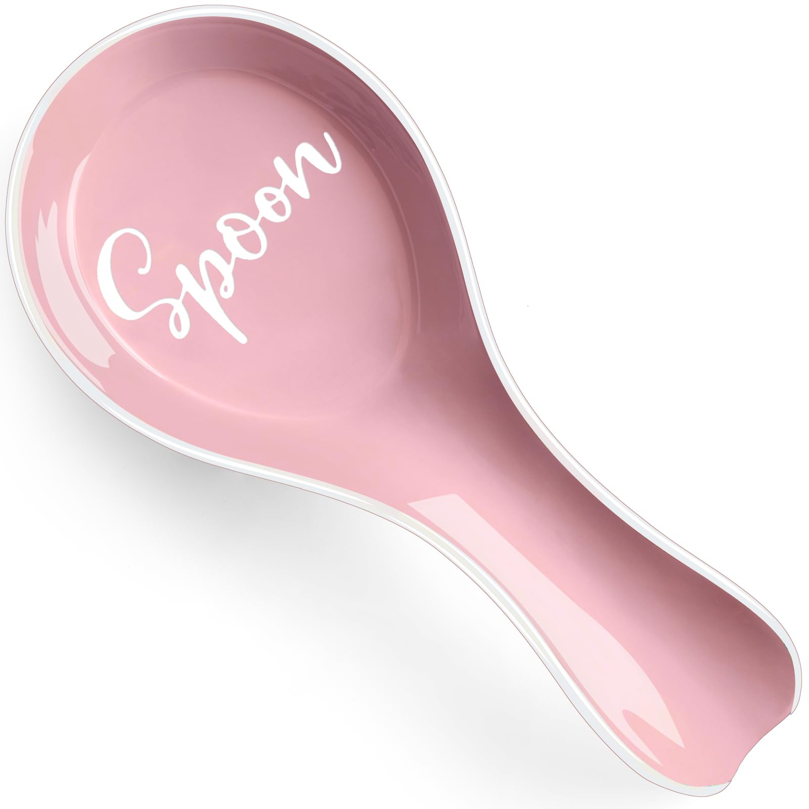 **DAYYET Large Ceramic Spoon Rest for Stove Top - Kitchen Utensil Holder for Ladles, Spatulas & Tongs - Pink Countertop Decor for Cooking & Serving - Perfect for Stovetop, Counter & Dining Table**