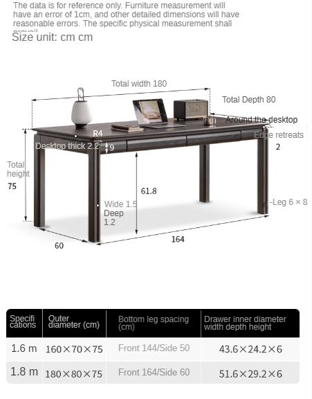 Premium Oak Solid Wood Large Size Desk - Durable & Stylish Home Office Desk for Work, Study, and Gaming - Perfect for Modern Workspaces & Home Offices
