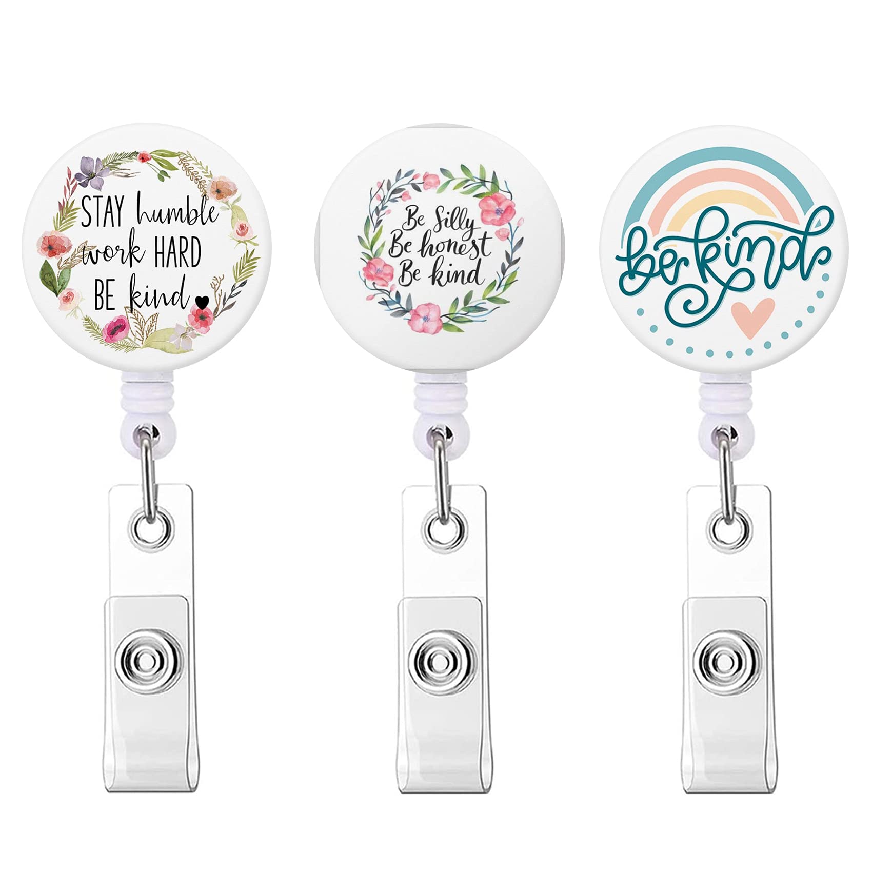 Retractable Nurse Badge Reel with Clip - Durable ID Card Holder for Healthcare Professionals | Perfect for Hospitals, Clinics & Nursing Shifts | Inspirational 'Be Kind Be Honest' Design
