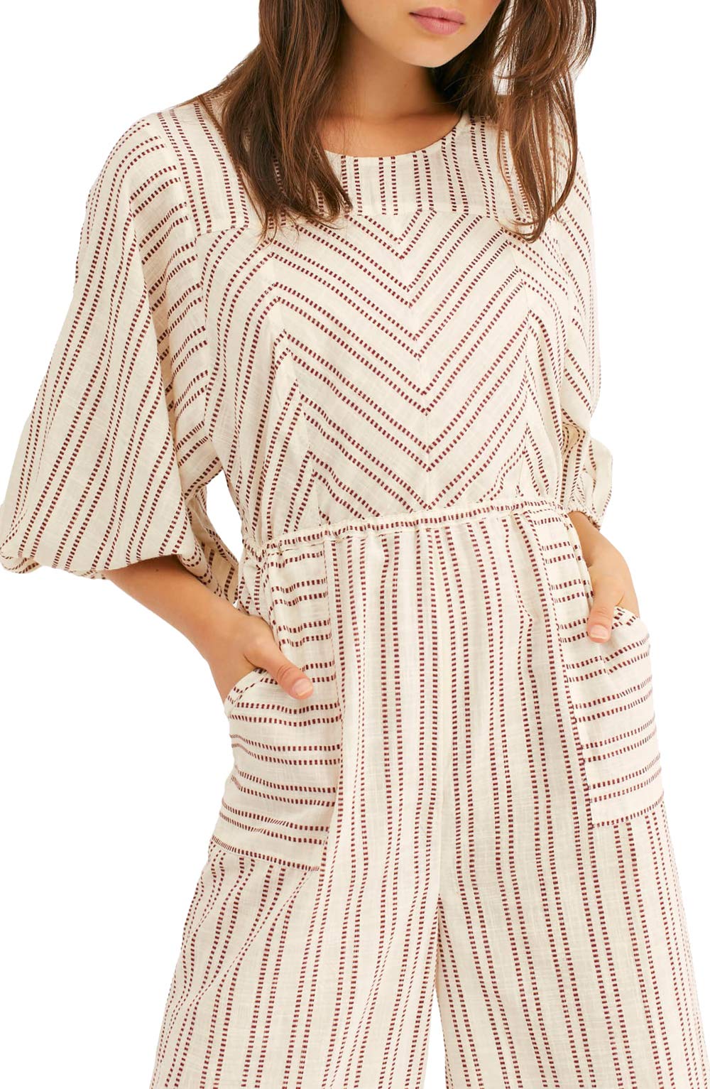 Free People Kenny One-Piece Jumpsuit for Women - Ivory Romper (Size M) | Boho Chic Summer Outfit for Beach, Music Festivals & Casual Wear