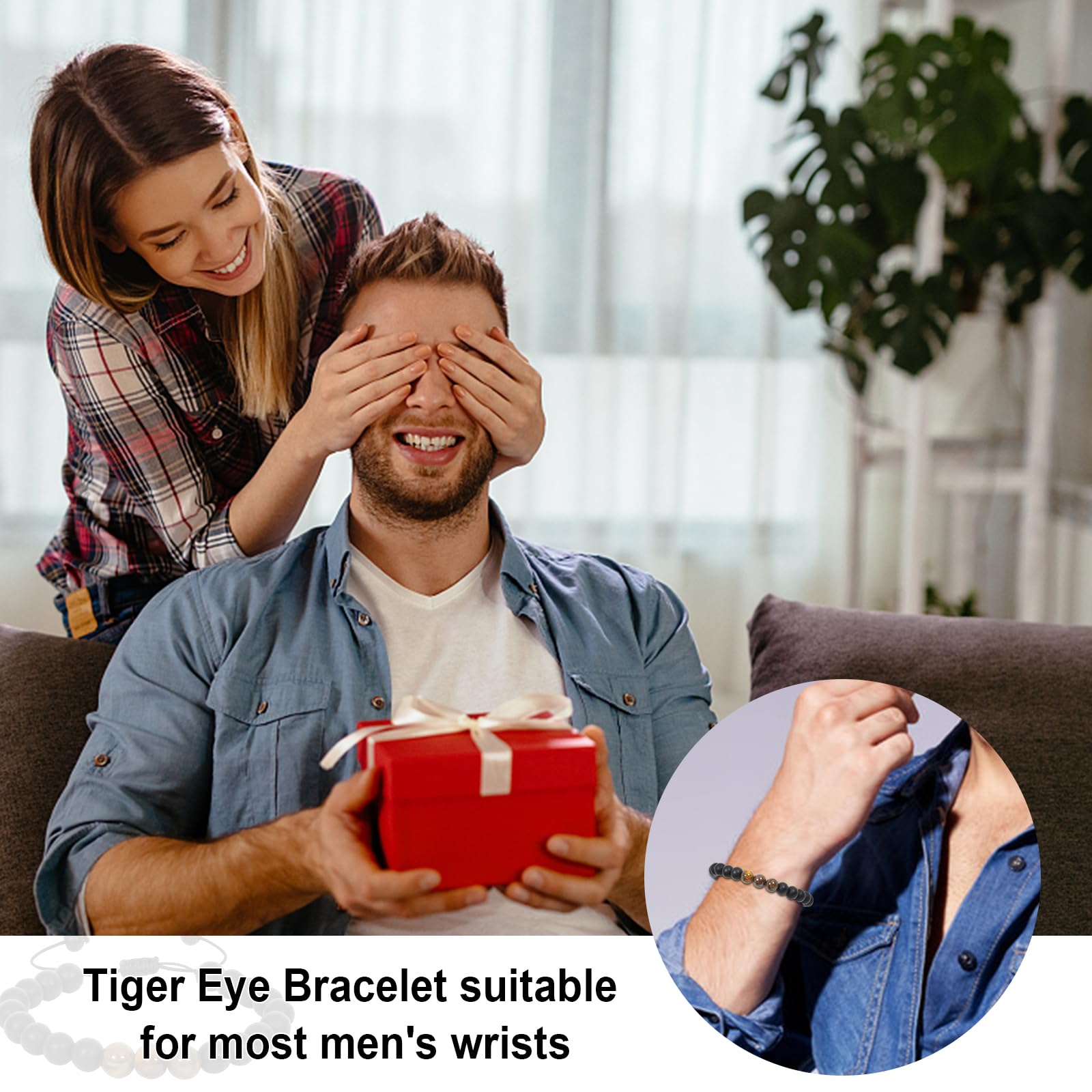Sunwuun Men's Bracelet Gift Set with Wallet Card Inserts - Perfect Birthday, Father's Day, Christmas & Thanksgiving Present for Dad - Thoughtful Gifts from Daughter for Special Occasions