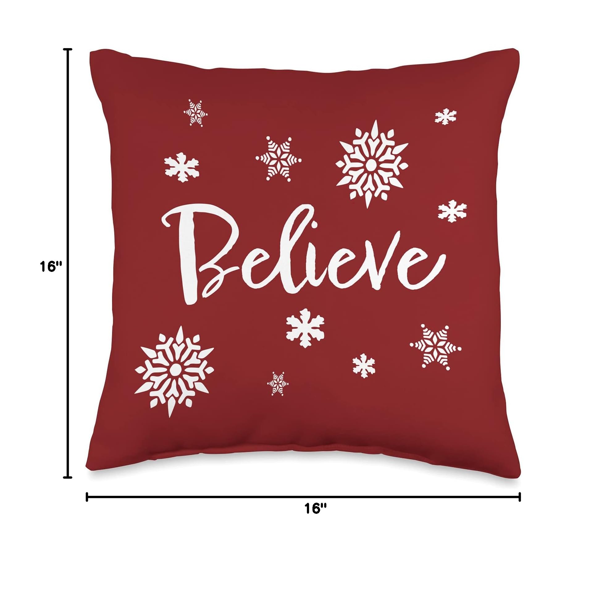 Believe Christmas Cute Throw Pillow - Soft Holiday Decor for Bedroom, Living Room & Fall Home Decorations - Perfect for Cozy Winter Nights and Festive Seasonal Styling