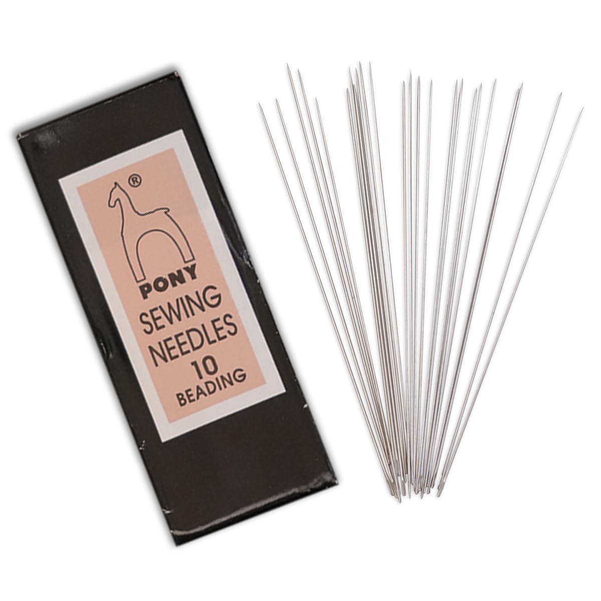 Premium Pony Beading Needles for Embroidery & Craft - Size 10 (25 Needles/Pack) - Perfect for DIY Jewelry, Cross Stitch & Handmade Decorations