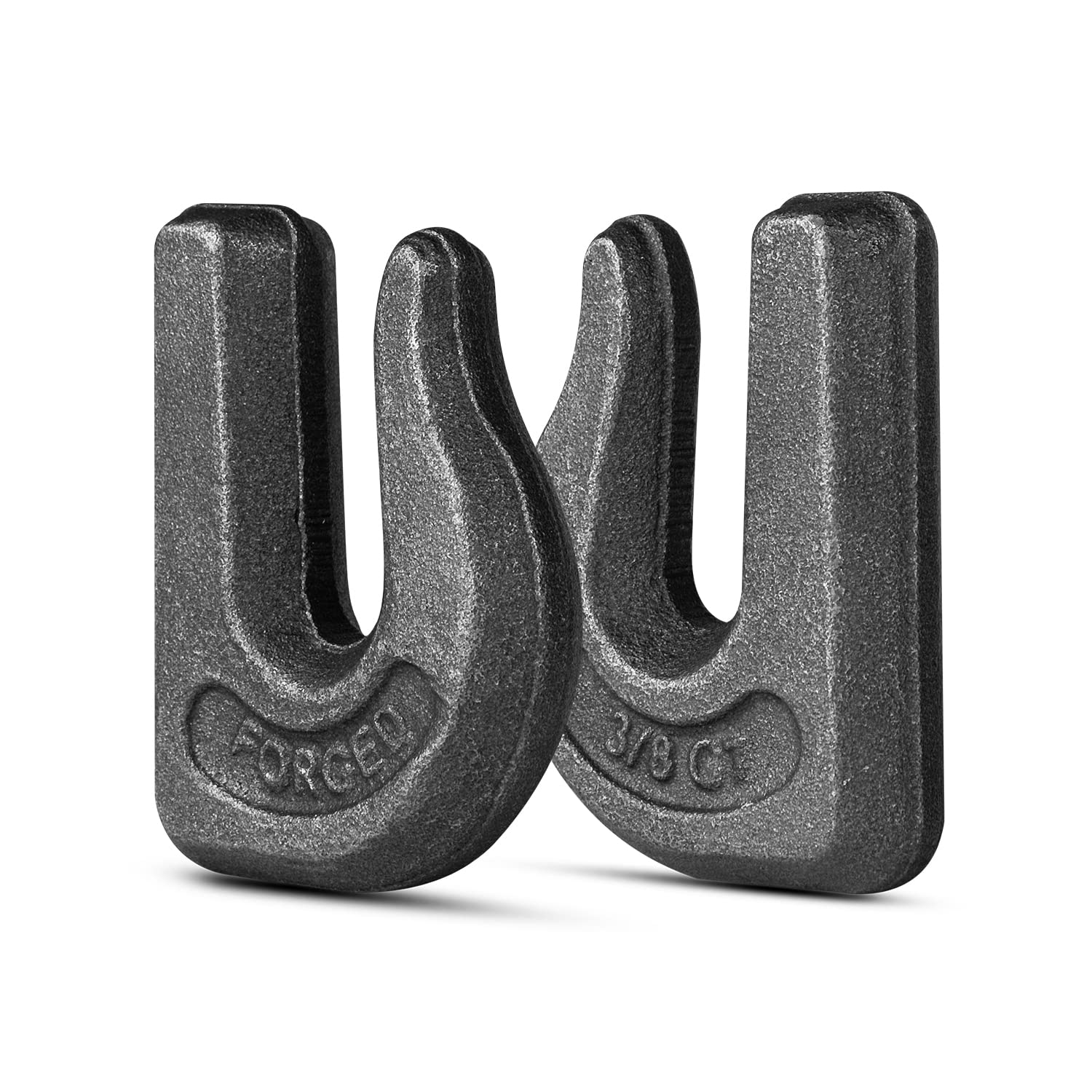 6Pcs Heavy Duty Weld-On Chain Hooks, 3/8 Inch Grade 70 Forged Steel Clevis Grab Hooks for Tractor Bucket - Perfect for Chain Pulling, Lifting, Rigging & Forklift Trailer Applications - Ideal for Farm, Construction & Industrial Use