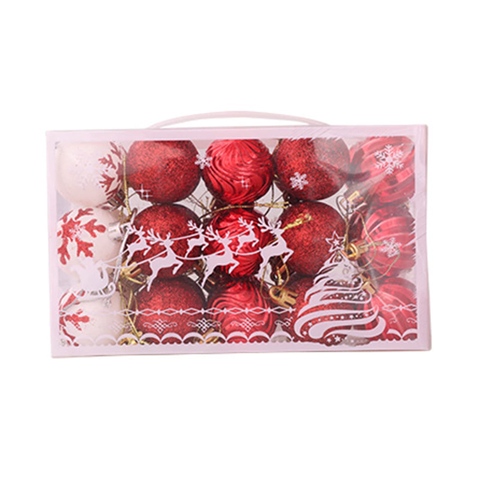 30Pcs Shatterproof Plastic Christmas Tree Ornaments, Glitter DIY Xmas Hanging Balls, Multi-Color Holiday Decorations for Home, Party & Seasonal Decor - Perfect for Christmas Tree, Mantel, Wreath and Gift Wrapping