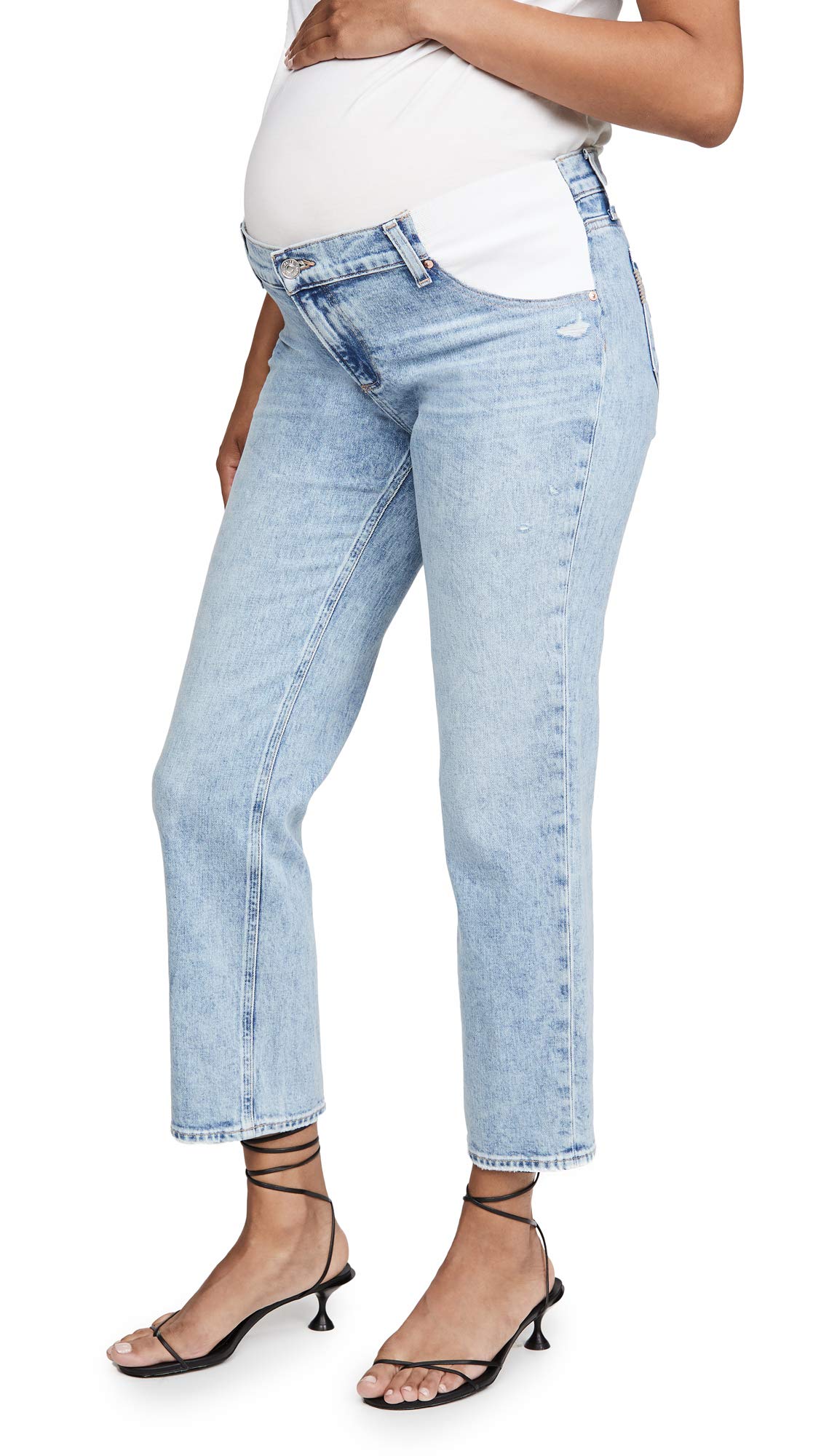 PAIGE Women's Noella Straight Maternity Jeans - Comfortable Stretch Denim for Pregnancy | Perfect for Work, Casual Wear & Everyday Comfort