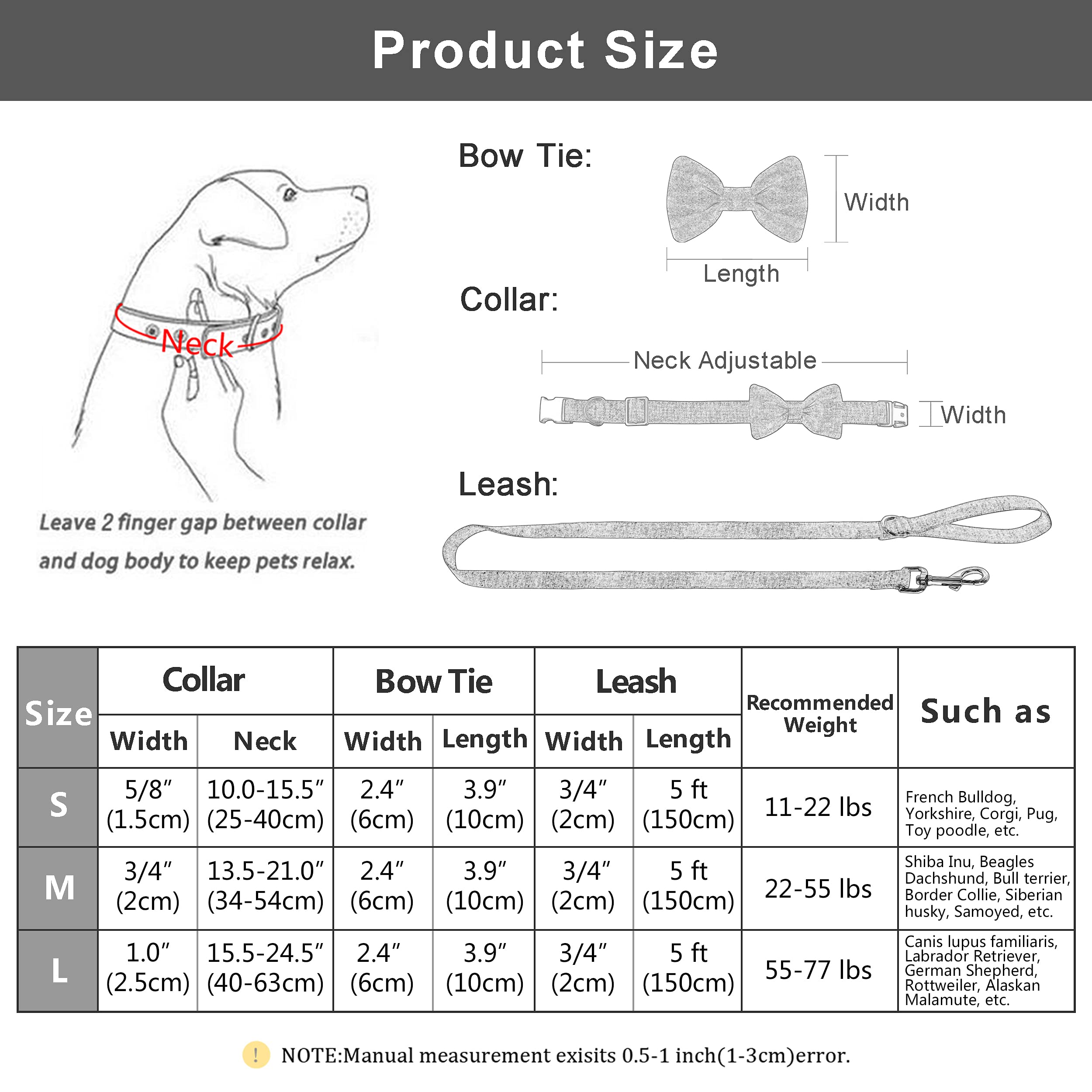 PET ARTIST Personalized Dog Collar with Detachable Bowtie - Soft & Comfortable Cute Dog Collar & Leash Set with Rose Gold Buckle - Adjustable Bowtie Collars for Small, Medium & Large Dogs (Pink) - Perfect for Daily Walks, Pet Parties & Photo Shoots