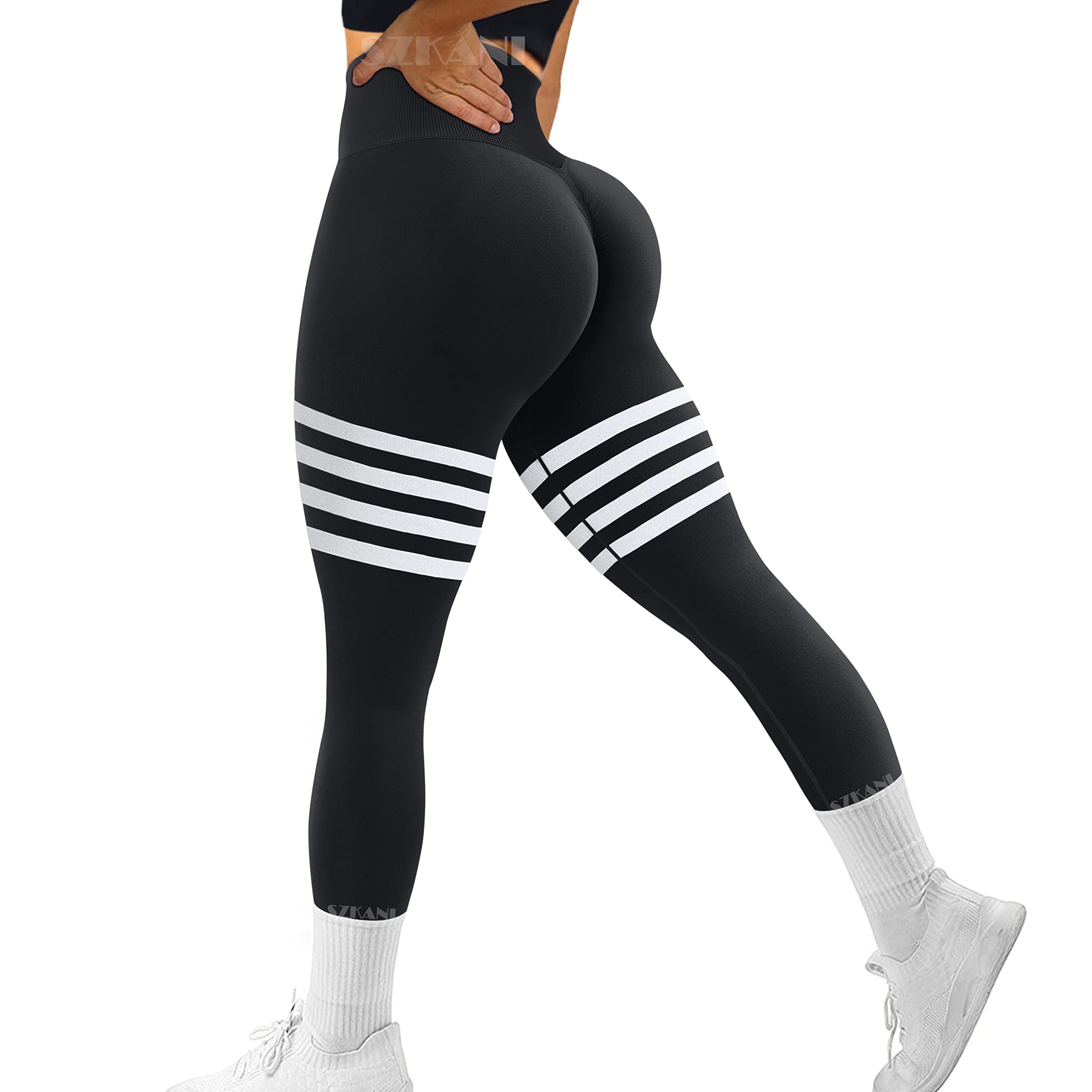 SZKANI Women's High Waist Scrunch Butt Lifting Workout Leggings - Seamless Yoga Pants & Gym Tights for Running, Fitness & Lounge Wear