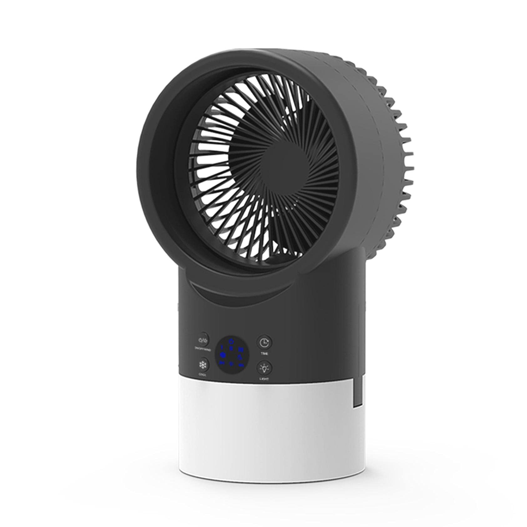 Multi-Color LED Light & Portable Air Cooler - 3-in-1 Electric Desk Fan with Misting Mode & Humidifier, Ultra Quiet for Home Office, Bedroom, or Outdoor Use (Black) - Perfect for Summer Cooling, Workstation Comfort, and Personal Space Climate Control