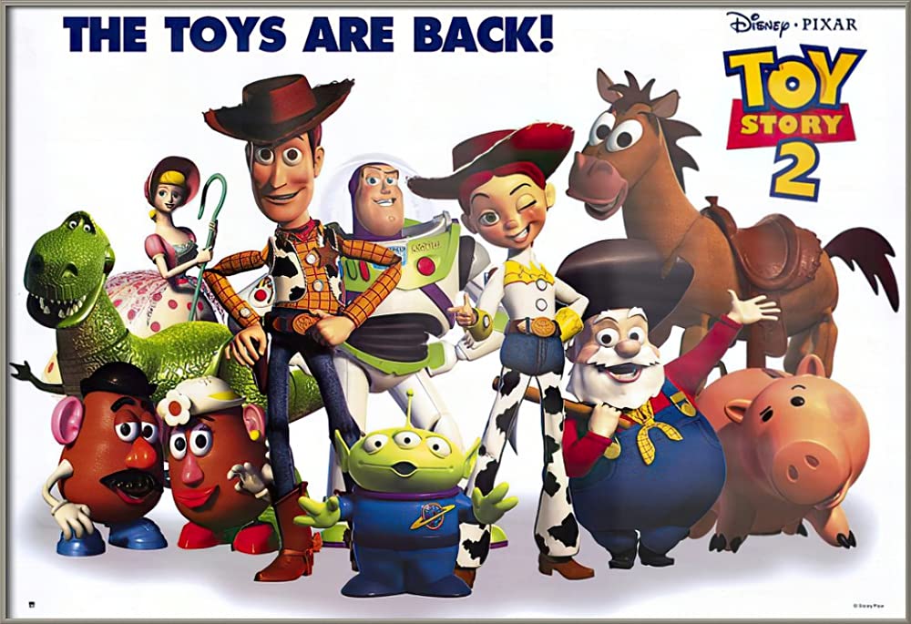 Toy Story 2 Framed Disney Pixar Movie Poster Print - 39x27 Inch Wall Art Decor for Kids Bedroom, Playroom & Movie Theater Room - The Toys Are Back Collection