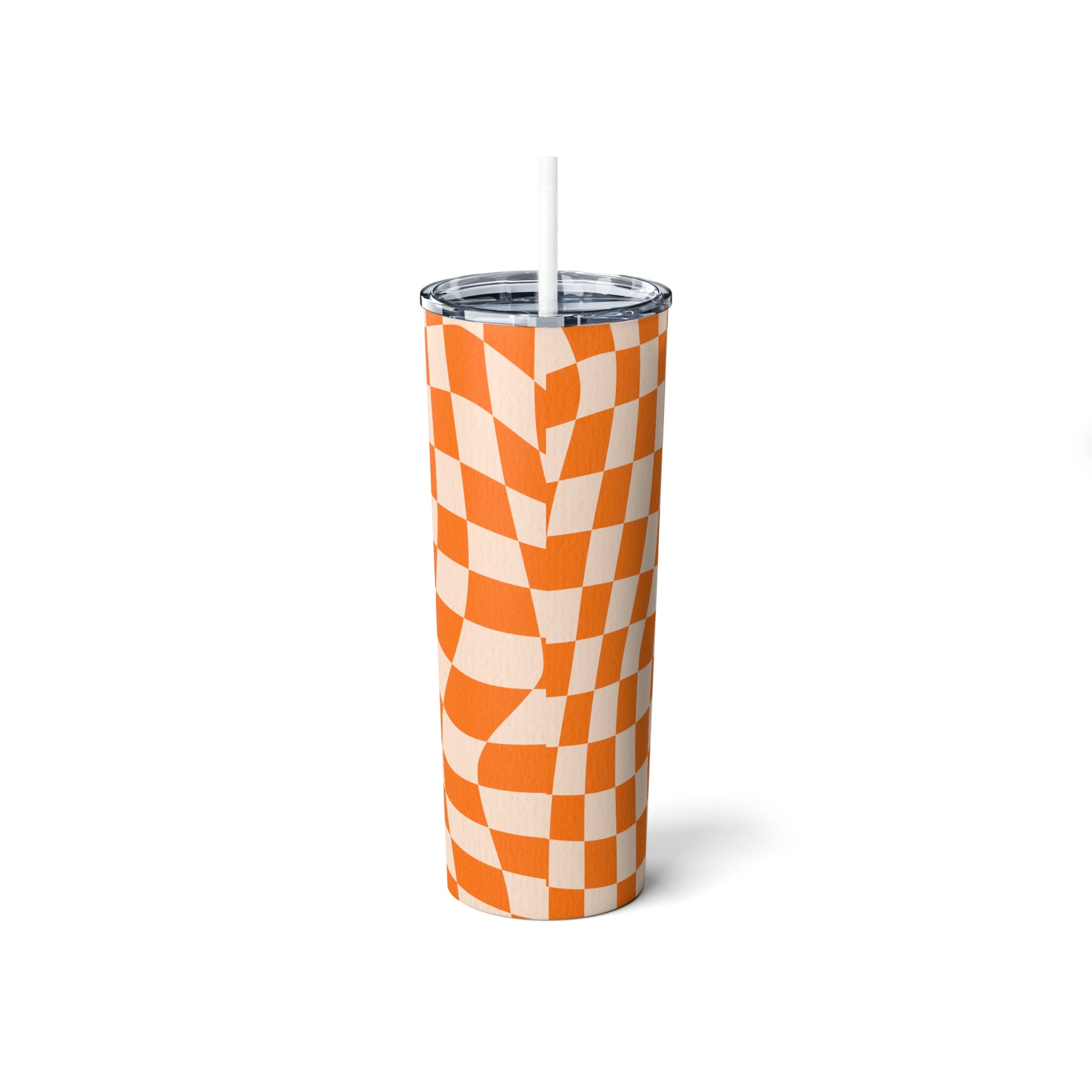 Skinny Tumbler 20oz - Insulated Stainless Steel Coffee Cup for Iced & Hot Drinks - Retro Design Perfect Gift for Women - Ideal for Office, Gym & Travel