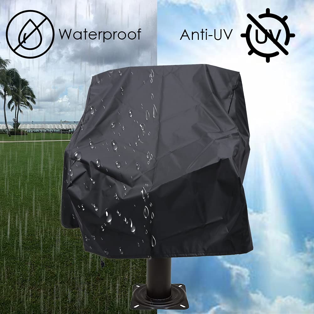**Waterproof Boat Seat Cover - Heavy Duty 420D Marine-Grade Fabric - Outdoor Captain's Chair & Bench Seat Protector (Black, 1 Pack) | Ideal for Boating, Fishing & Outdoor Adventures**