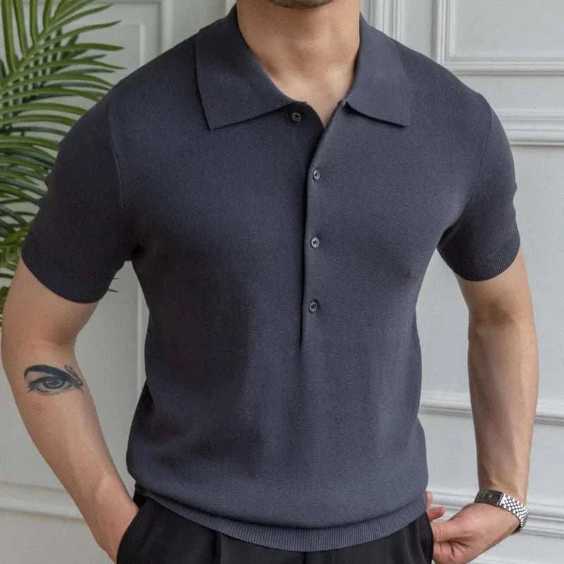 Premium British Polo Shirt for Men - Classic Casual Cotton Knit Top for Golf, Work & Everyday Wear