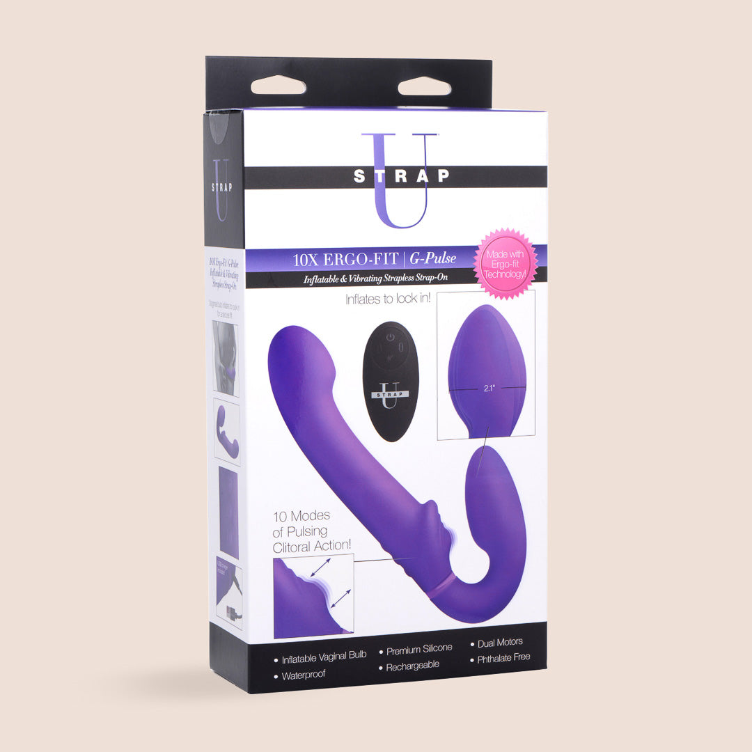 G Pulse Vibrating Strapless Strap-On Dildo | Inflatable & Powerful Vibrations for Couples Play, Lesbian Sex, and Solo Pleasure | Hands-Free Design for Ultimate Stimulation