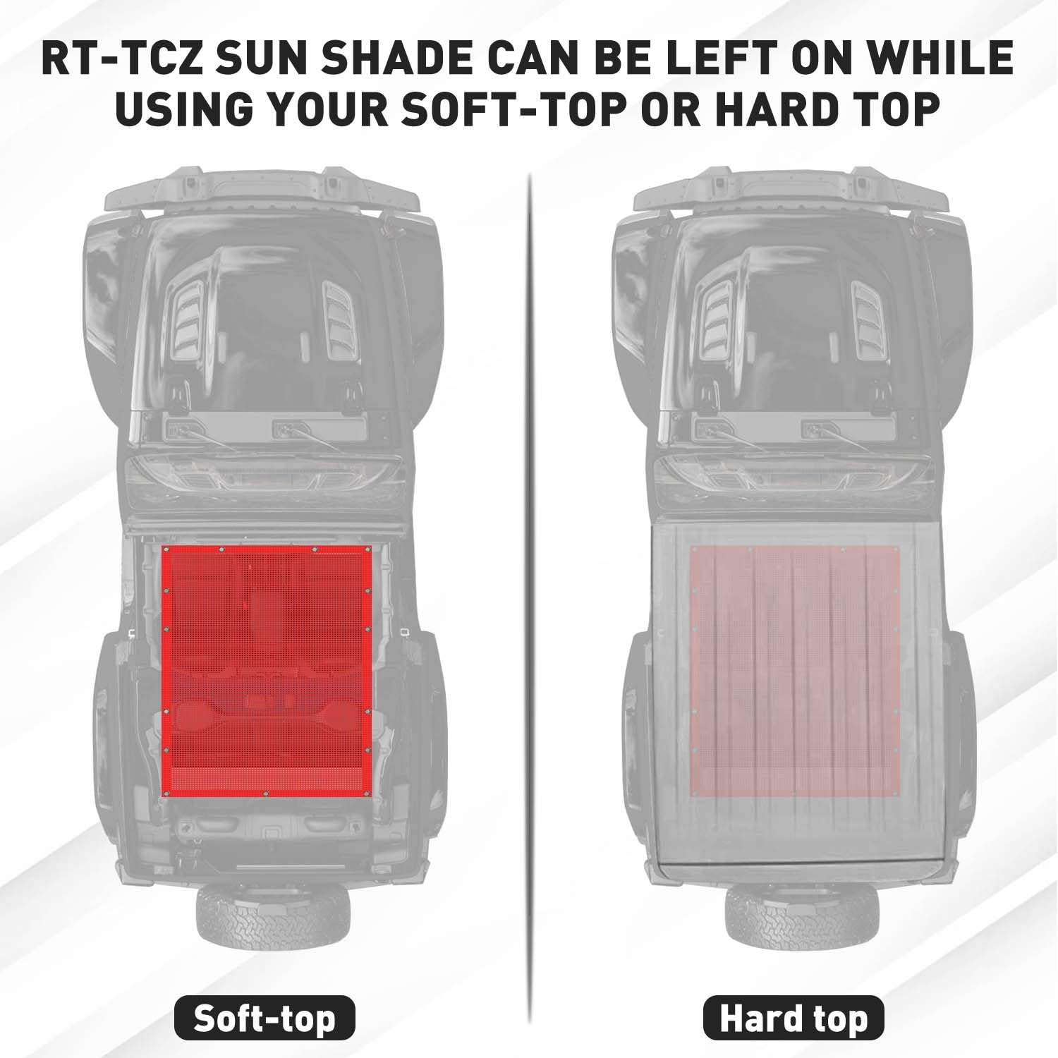 Jeep JL Sunshade Mesh Top - Red Sunscreen Bikini Top for Wrangler JL/JLU (2018+) & Gladiator JT (2020+) | 4-Door UV Protection Accessories | Perfect for Off-Roading, Beach Trips & Summer Adventures