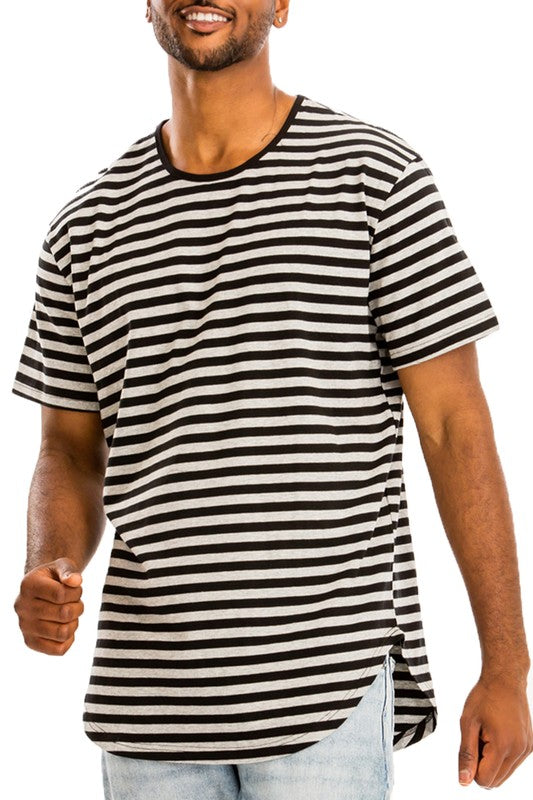 Stylish Striped Elongated T-Shirt for Women | Trendy Oversized Fit | Perfect for Casual Outfits, Layering & Everyday Wear