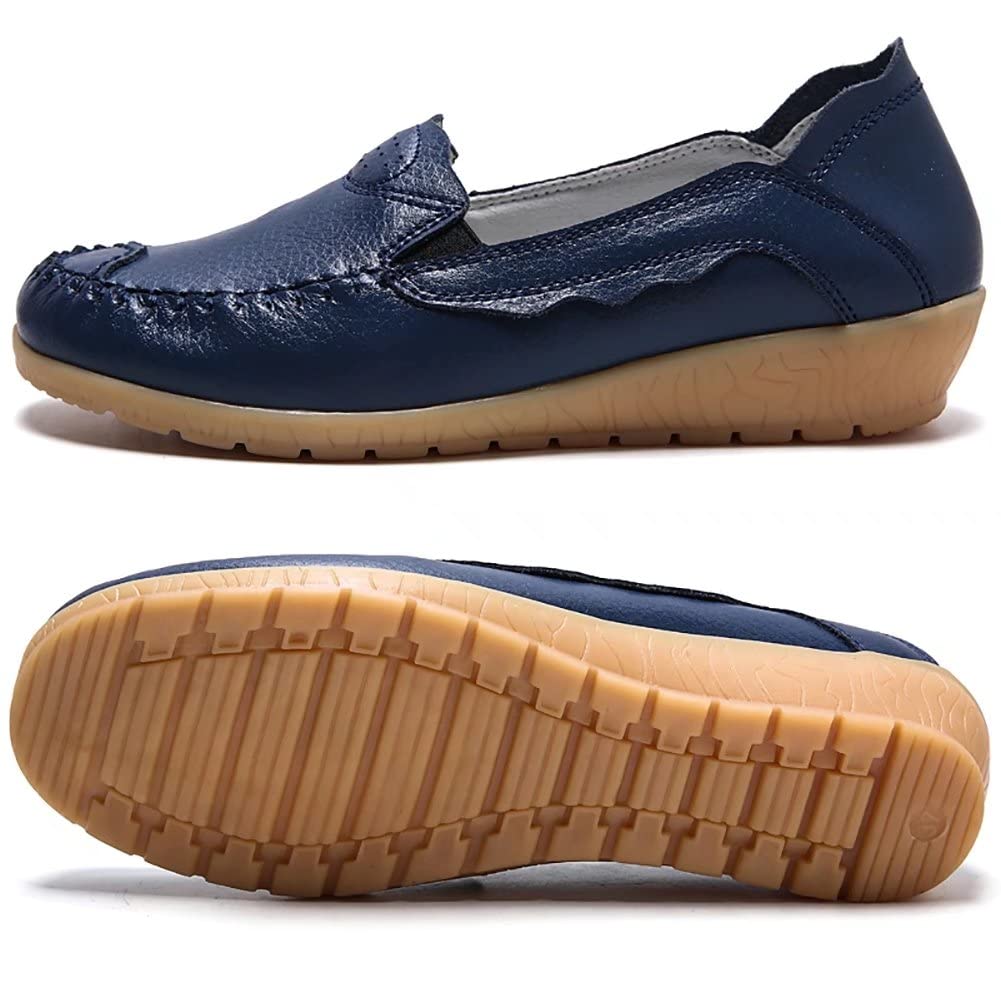 WERWAES Women's Casual Loafers - Classic Lightweight Slip-On Moccasins for Walking | Comfortable Non-Slip Flat Shoes with Round Toe | Perfect for Office, Travel & Everyday Wear