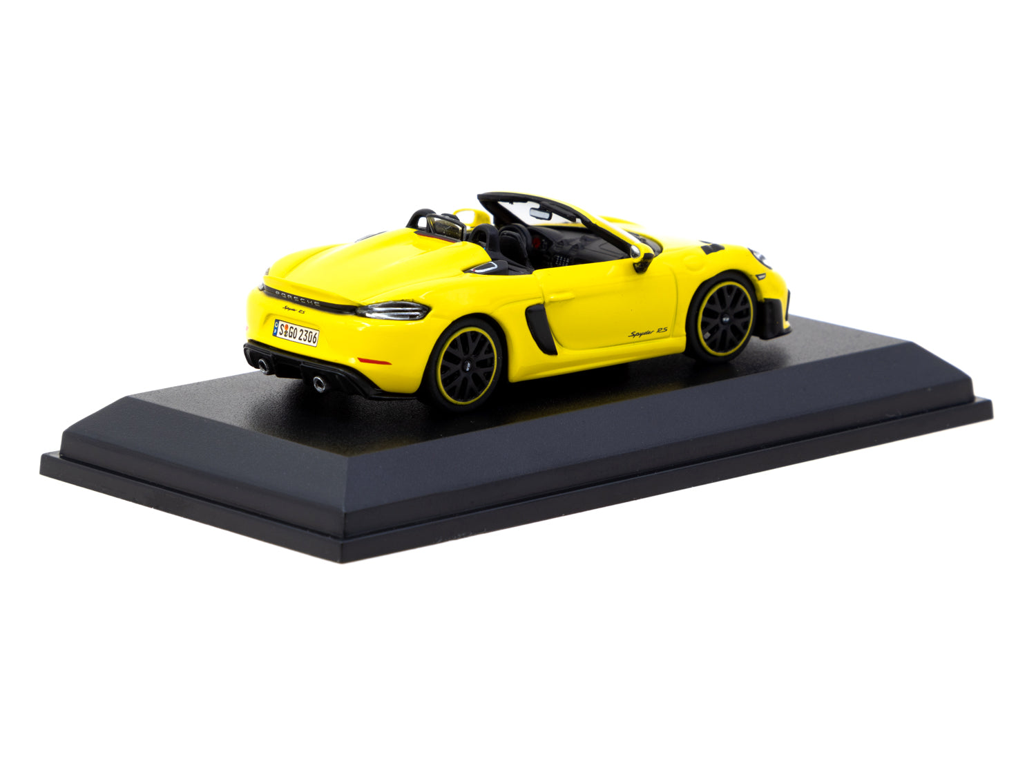 Minichamps X Tarmac Works 1/64 Scale Porsche 718 Spyder RS Diecast Model Car in Racing Yellow | COLLAB64 Series | Perfect for Collectors, Display Cases & Racing Enthusiasts