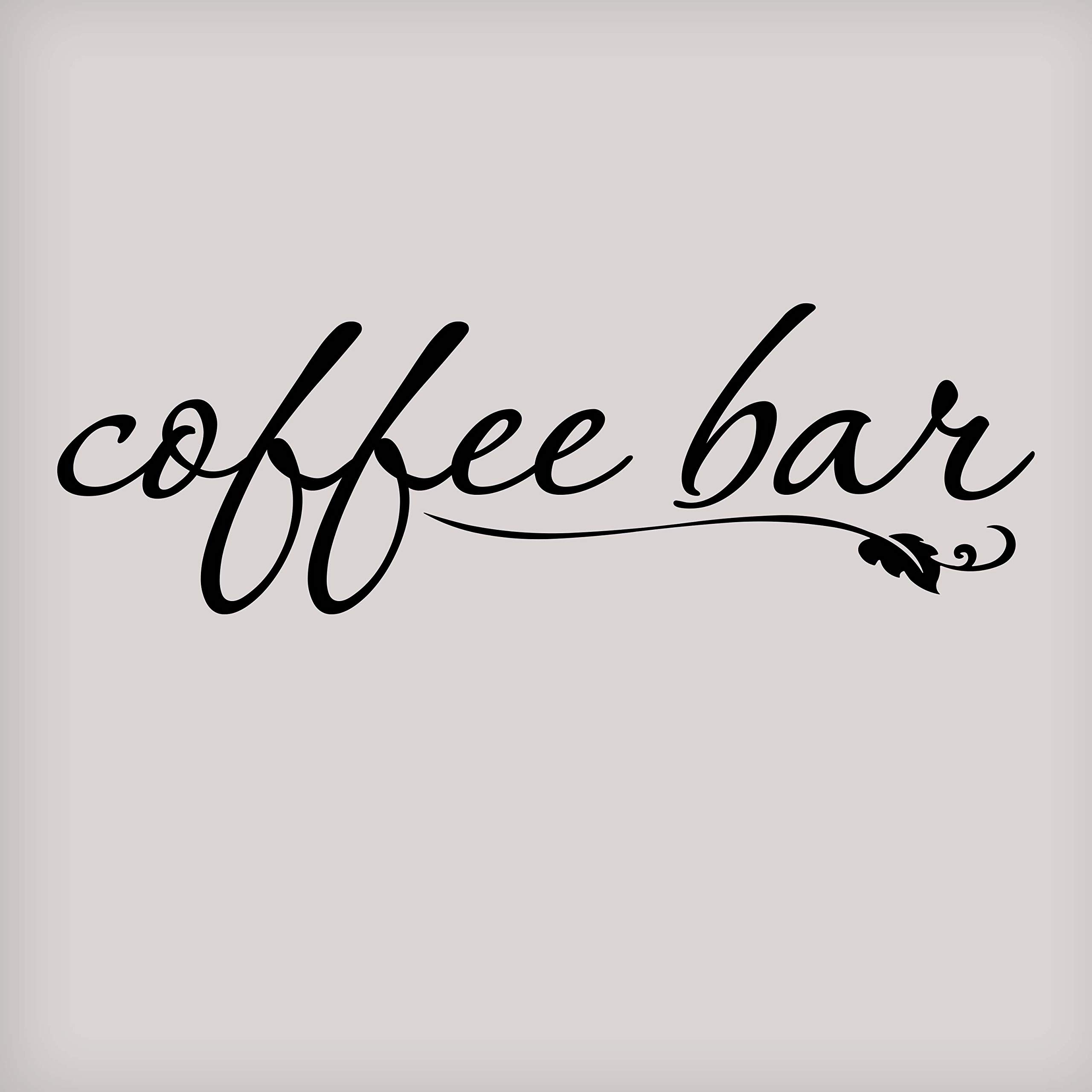 Vinyl Coffee Bar Wall Decal - Inspirational Quote Kitchen Wall Decor for Coffee Lovers | American Made 22x7 Inches Black | Perfect for Home Cafes, Coffee Shops & Office Break Rooms