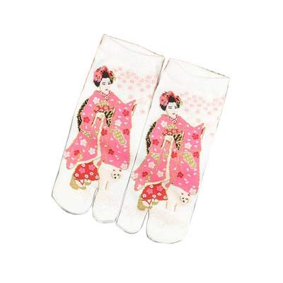 Japanese Style Split Toe Tabi Socks - Ninja Geta Socks for Women - Breathable Cotton Geisha Socks - Traditional Japanese Footwear for Cosplay, Martial Arts & Home Wear