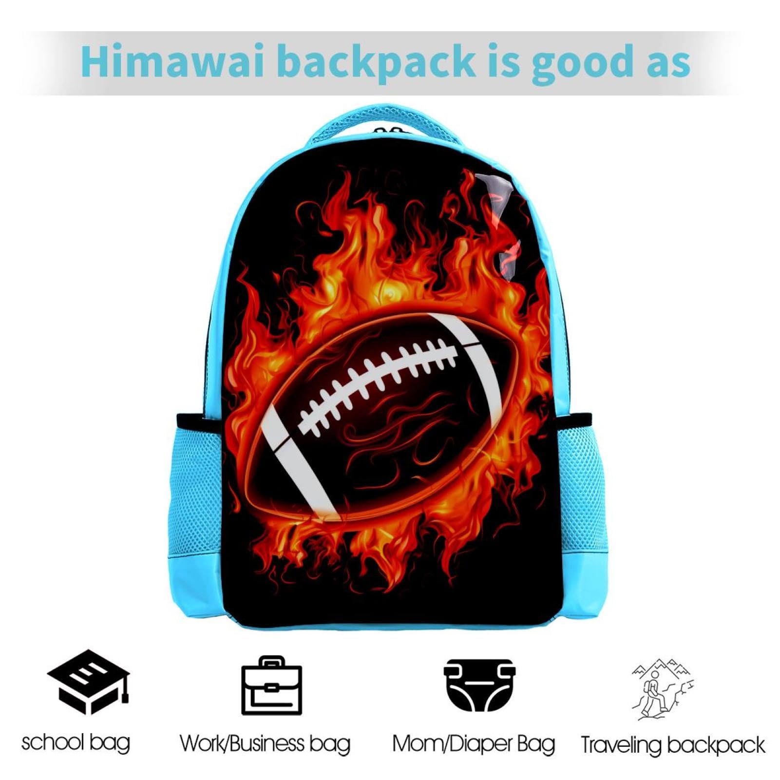 Stylish Travel Backpack for Women & Men - Durable American Football Design Backpack for Work, Gym, Hiking & Outdoor Adventures