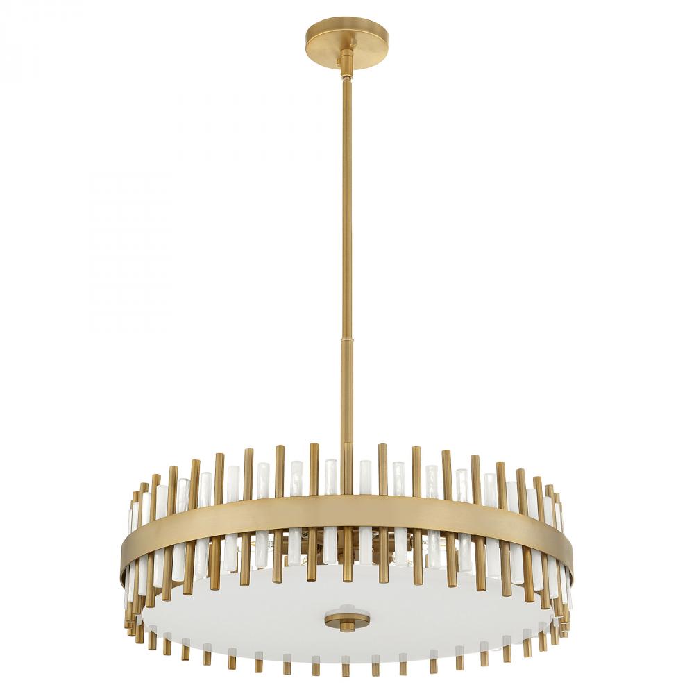 Cyan Design CASSIO 11946 Aged Brass Pendant Light - Vintage Industrial Style for Dining Room, Kitchen Island, or Entryway Lighting