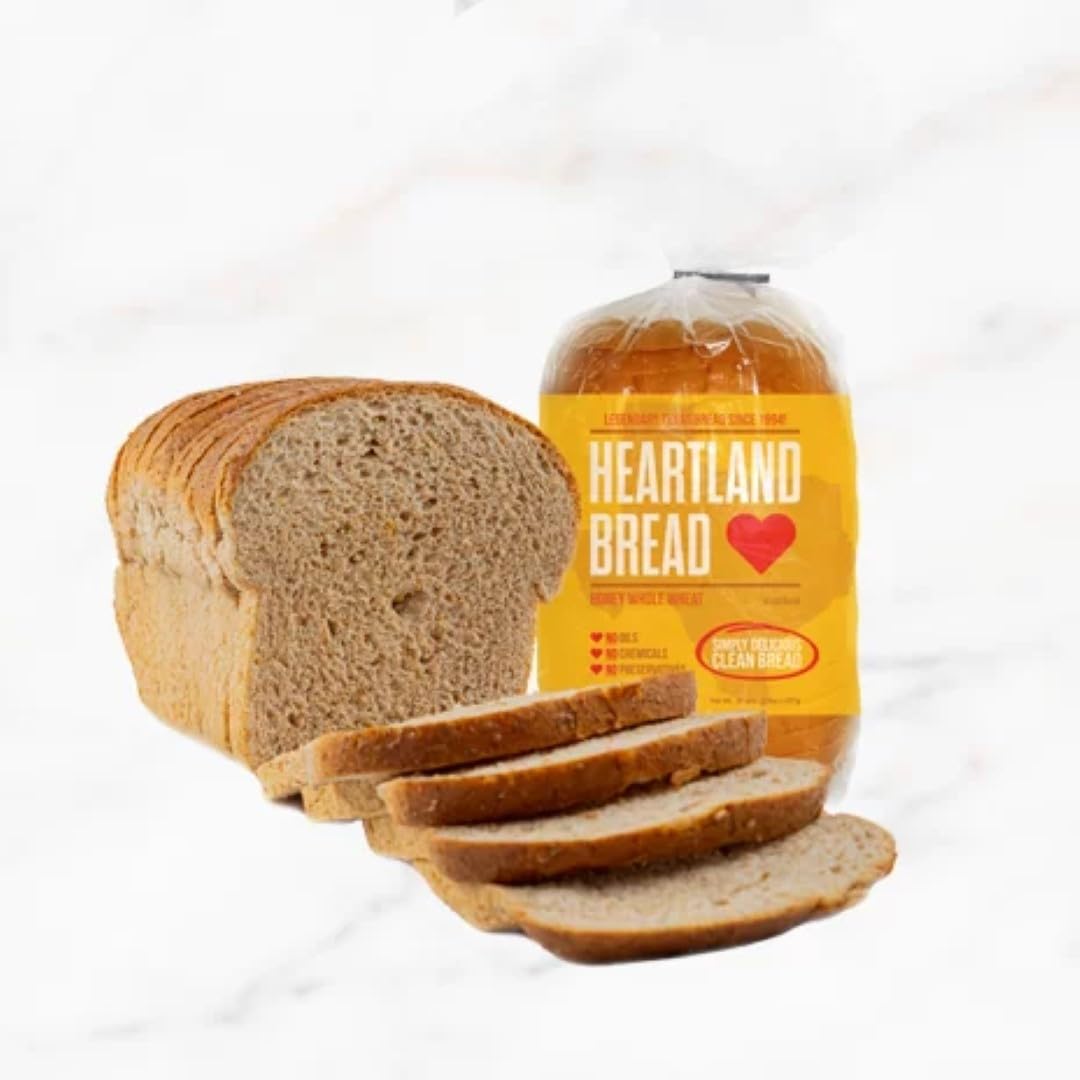 Heartland Bread Organic Honey Whole Wheat Bread - 32oz Sliced Loaf, No Fats, Oils, Chemicals or Preservatives | 100% Natural Homemade Taste | Perfect for Sandwiches, Toast & Healthy Breakfast