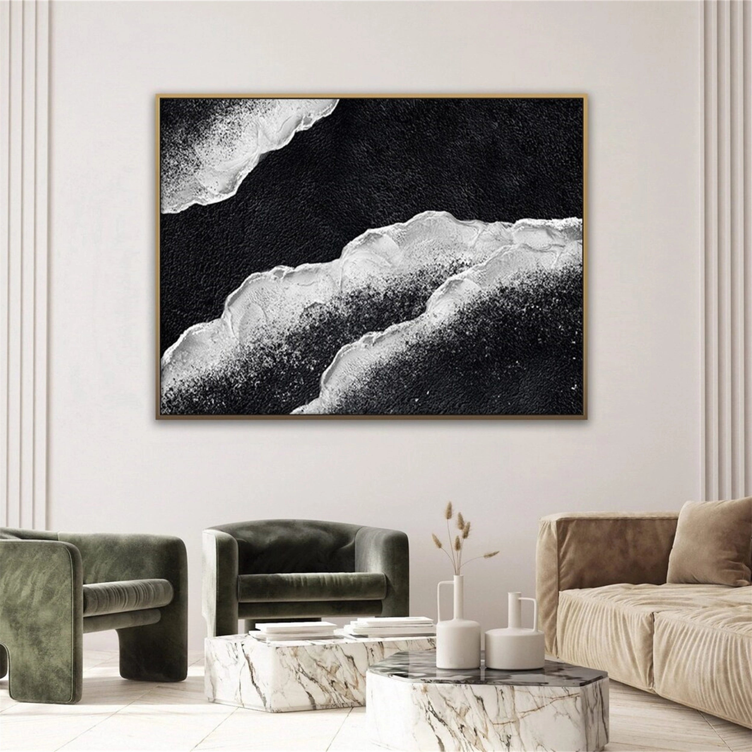 Ocean And Sky Painting #OS 114 - Handmade Canvas Wall Art for Home & Office Decor - Perfect for Living Room, Bedroom or Office Wall Decoration