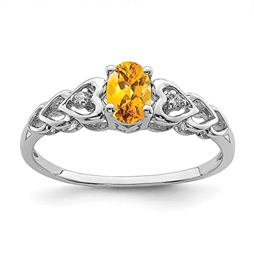 925 Sterling Silver Citrine Diamond Ring - November Birthstone Jewelry for Women | Elegant Fine Jewelry Gift for Her | Perfect for Anniversaries, Birthdays & Special Occasions