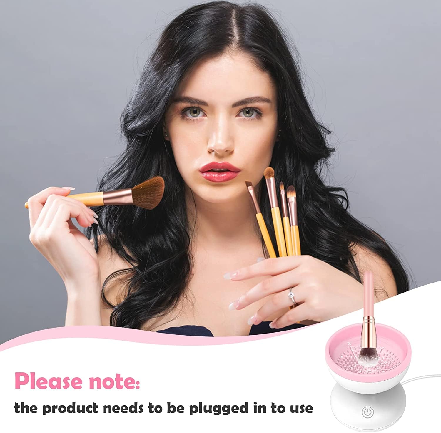 Ultreos Electric Makeup Brush Cleaner - Automatic Rotating Brush Cleaning Machine for Quick & Deep Cleaning | Perfect for Home & Professional Makeup Artists