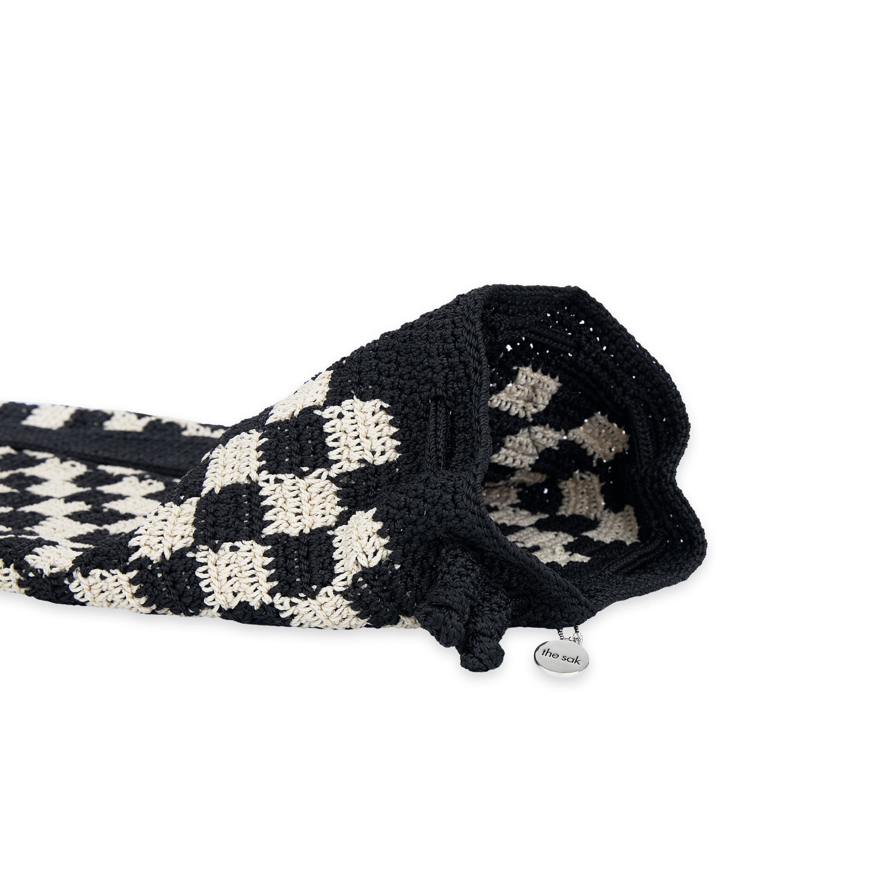 Handmade Crochet Yoga Mat Bag - Black Checkered Design for Yoga, Gym & Travel - Eco-Friendly & Stylish Storage Solution