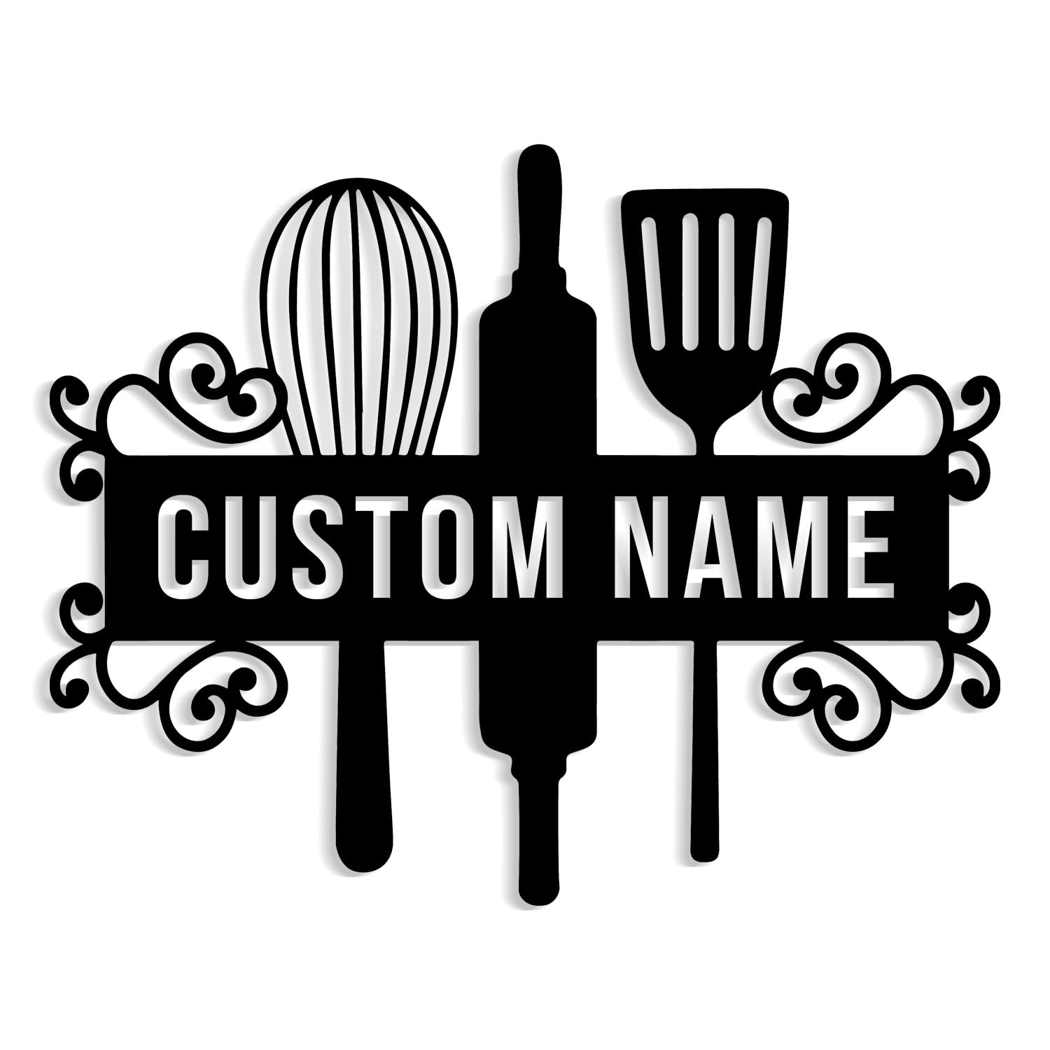 Personalized Metal Kitchen Name Sign - Custom Wall Decor for Home & Restaurant - Unique Housewarming, Mother's Day & Grandma Gifts - Perfect for Farmhouse, Rustic & Modern Kitchens