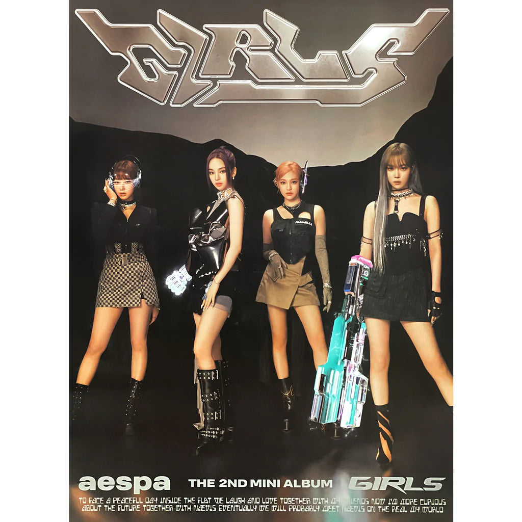 AESPA 2nd Mini Album 'GIRLS' (KWANGYA) Official Poster - K-Pop Collectible for Fans, Room Decor & Gift Idea