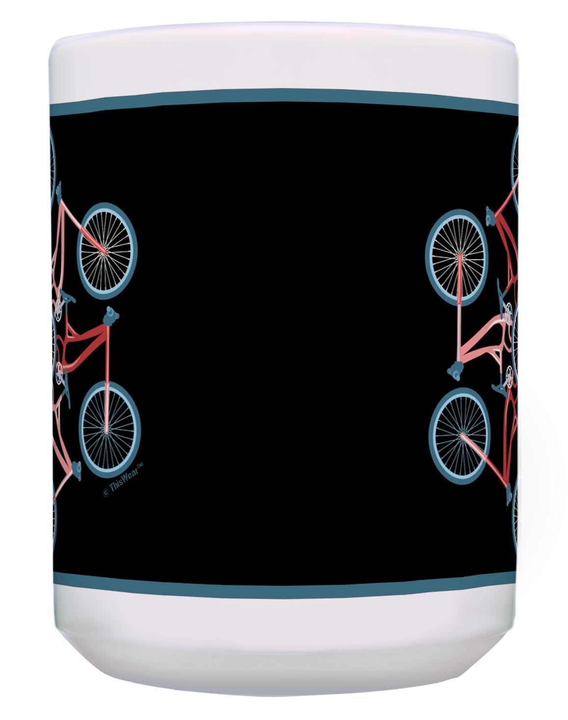 15oz Cool Kaleidoscope Bike Coffee Mug - Ceramic MTB Mug with Handle for Bicycle Lovers - Perfect Cycling Gift for Riders, Commuters & Outdoor Enthusiasts
