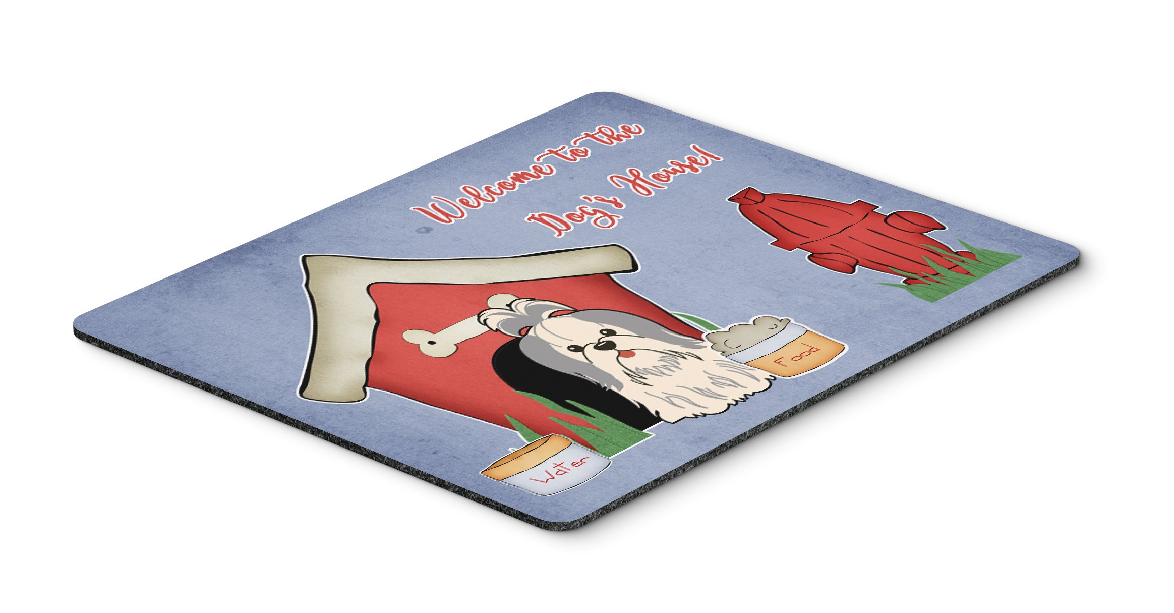 Caroline's Treasures BB2839MP Shih Tzu Dog House Collection Silver White Mouse Pad - Large Washable Non-Slip Desk Mat for Home Office, Gaming & Computer Work - Perfect for Laptops, Hot Pads & Trivets