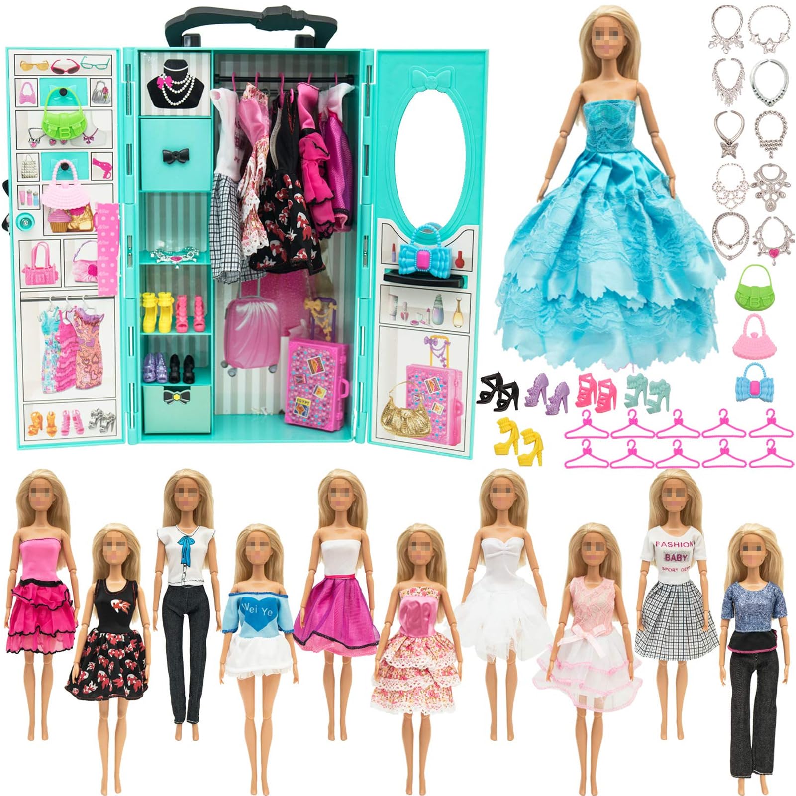 SOTOGO 41-Piece Doll Clothes & Accessories Set for 11.5