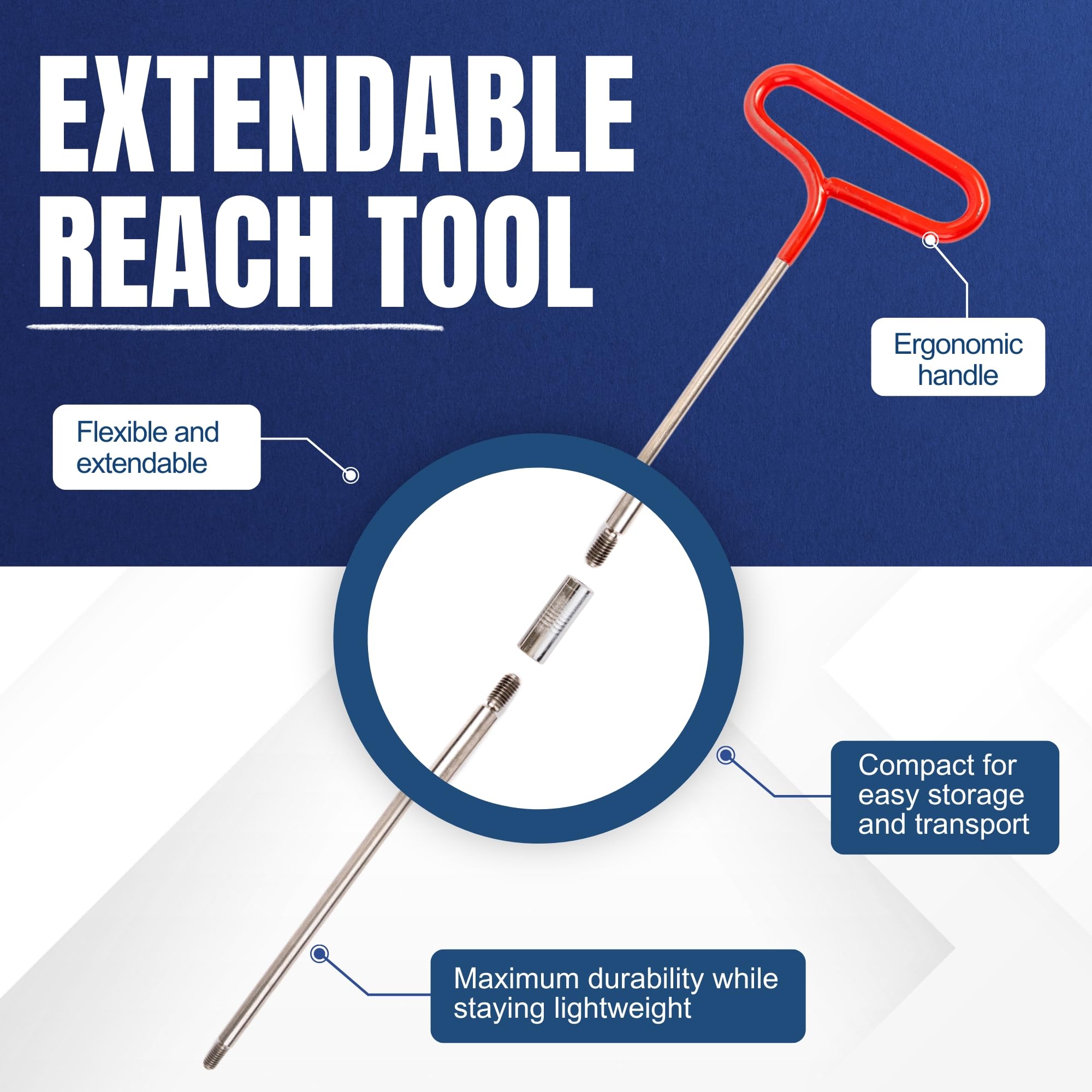 ReadyCore's Premium Stainless Steel 5th Wheel Pin Puller - Heavy Duty Hook Tool with J-Hook Design for RV & Truck Towing - Perfect for Long Distance Towing and Trailer Hitch Maintenance
