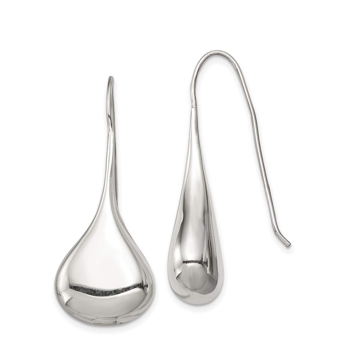 Elegant Sterling Silver French Wire Dangle Earrings 43x12mm - Perfect for Weddings, Parties & Special Occasions
