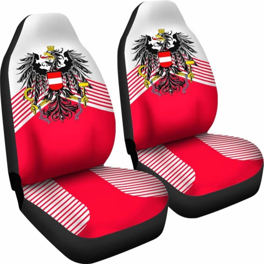 Premium Austria Coat of Arms Embroidered Car Seat Covers - Luxury Auto Accessories for Mercedes, BMW & Audi - Perfect for Road Trips & Car Enthusiasts