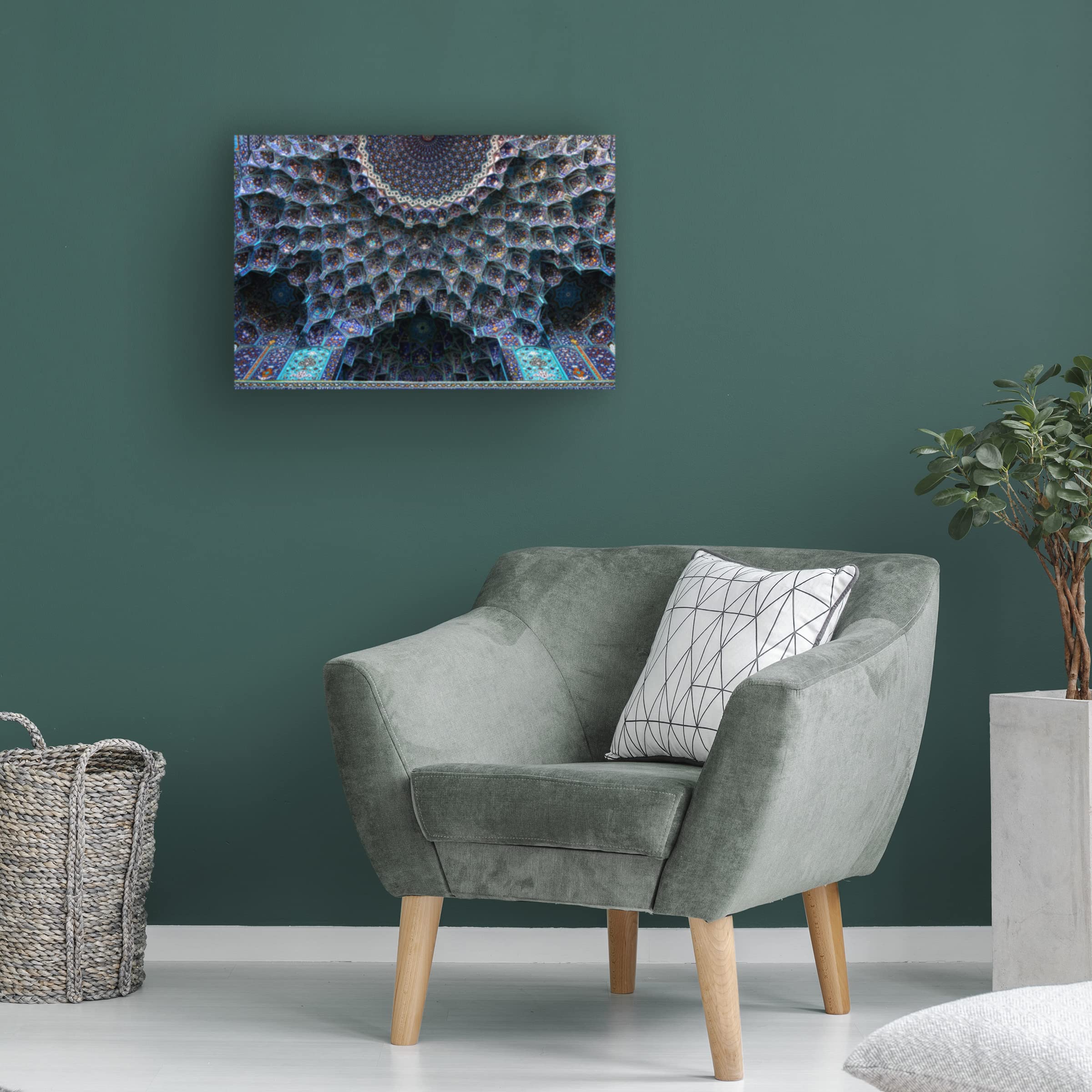 Trademark Fine Art 'Shah Abbasi Mosque' Canvas Wall Art Print by Poorya Rafiezade - Islamic Home Decor, Mosque Painting for Living Room & Office