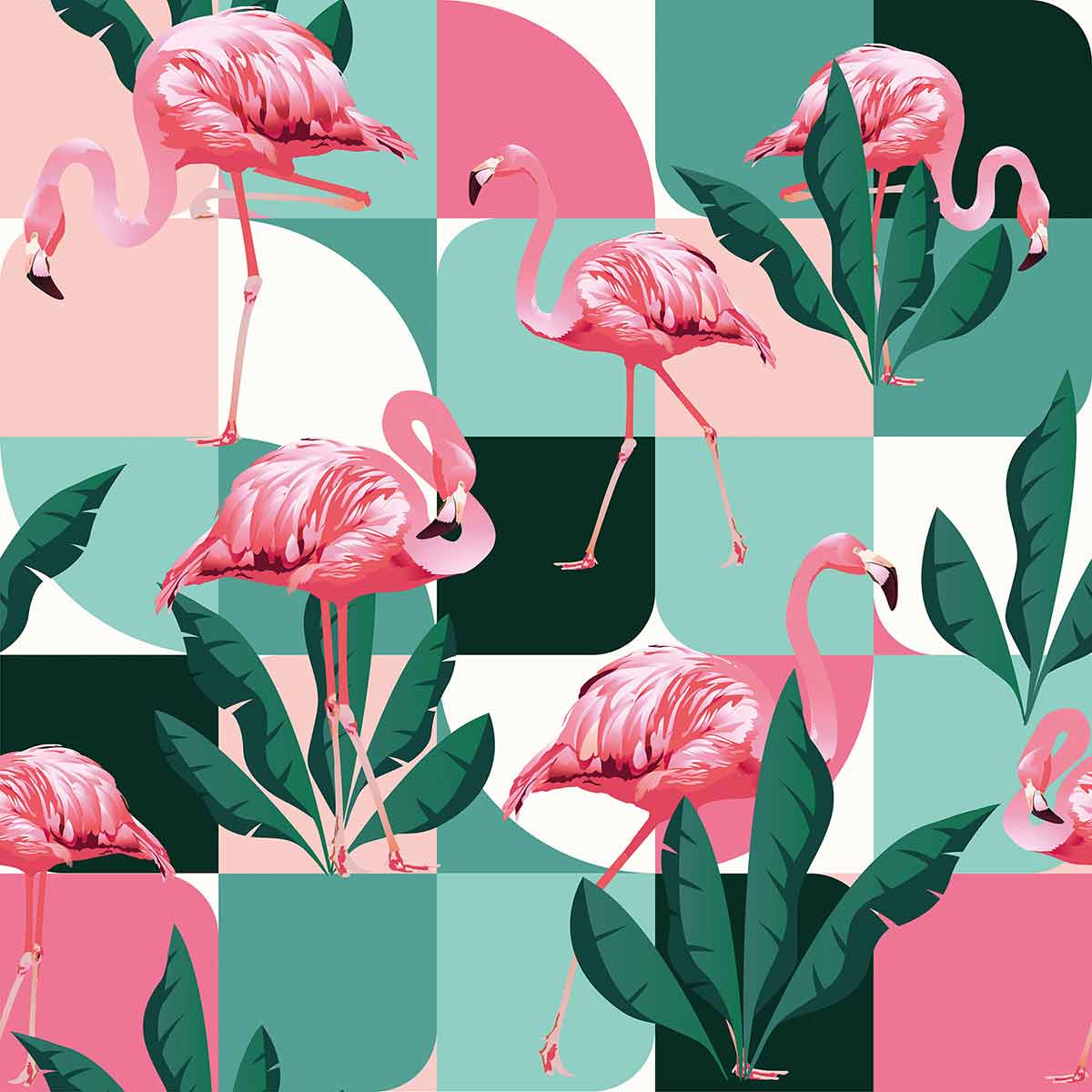 Pink Flamingo Peel and Stick Removable Wallpaper - Self-Adhesive Decorative Wall Covering for Bedroom, Nursery & Home Decor - Easy to Apply & Remove