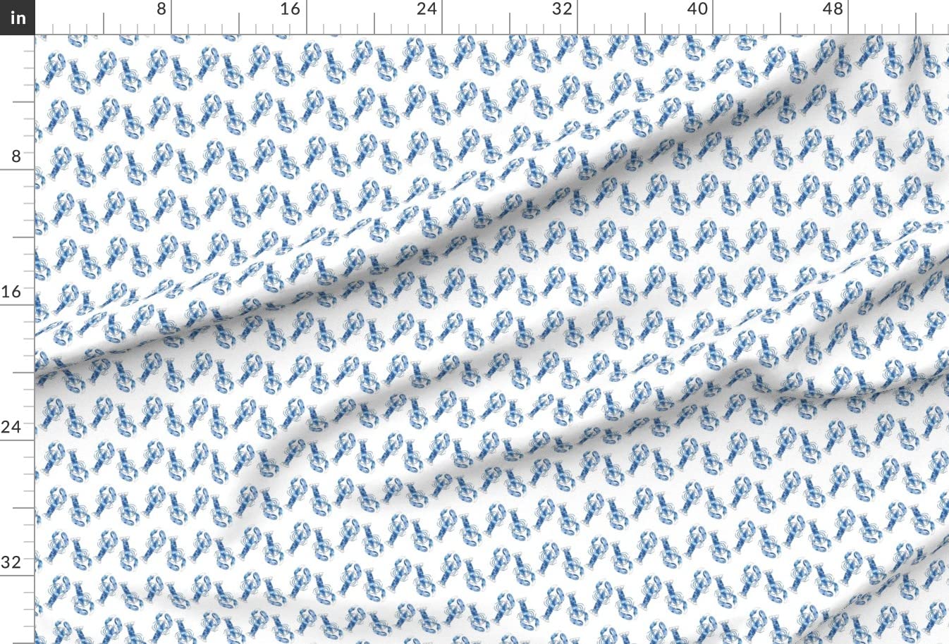 Lobster Summer Ocean Fish Seafood Nautical Water Kitchen Decor Printed Velvet Fabric by The Yard - Premium Upholstery & Home Decor Material for DIY Projects, Curtains, Pillows, and Apparel