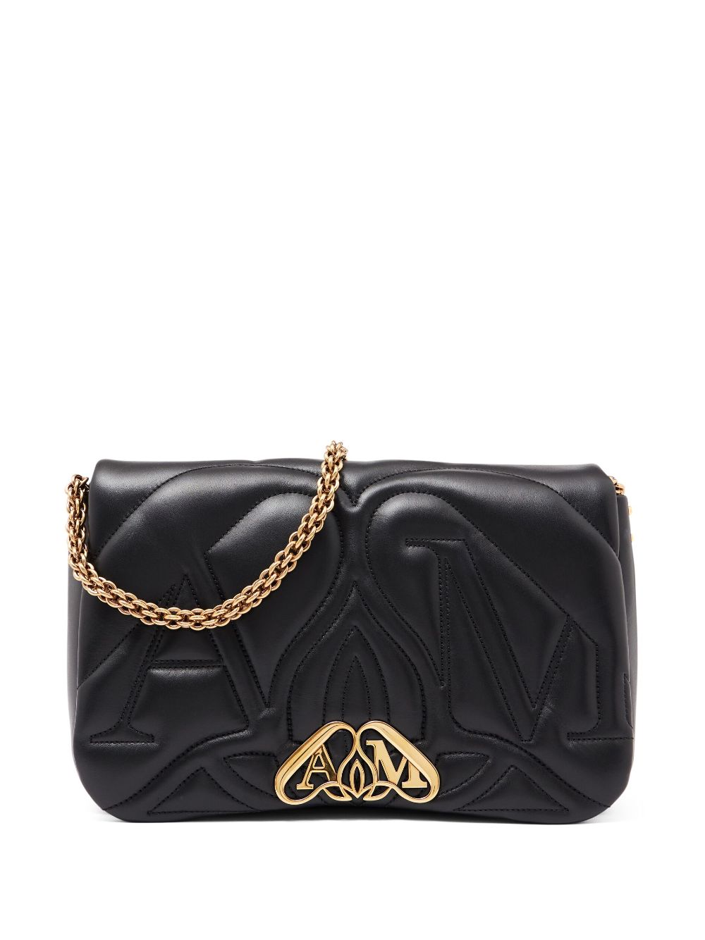 Alexander McQueen Black Leather Shoulder Bag for Women - Stylish Designer Handbag for Work, Travel & Evening Events