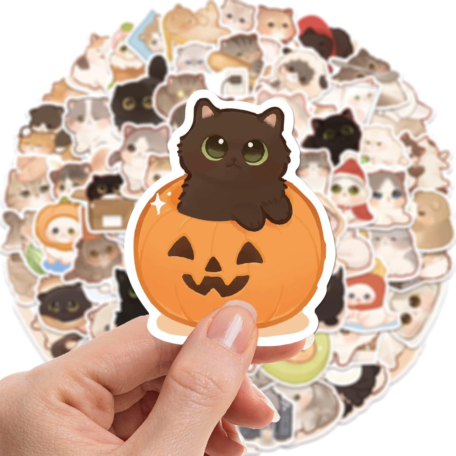 150 Cute Cat Stickers - Waterproof Pet Decals for Water Bottles, Laptops & DIY Crafts - Perfect for Kids, Scrapbooking & Home Decor