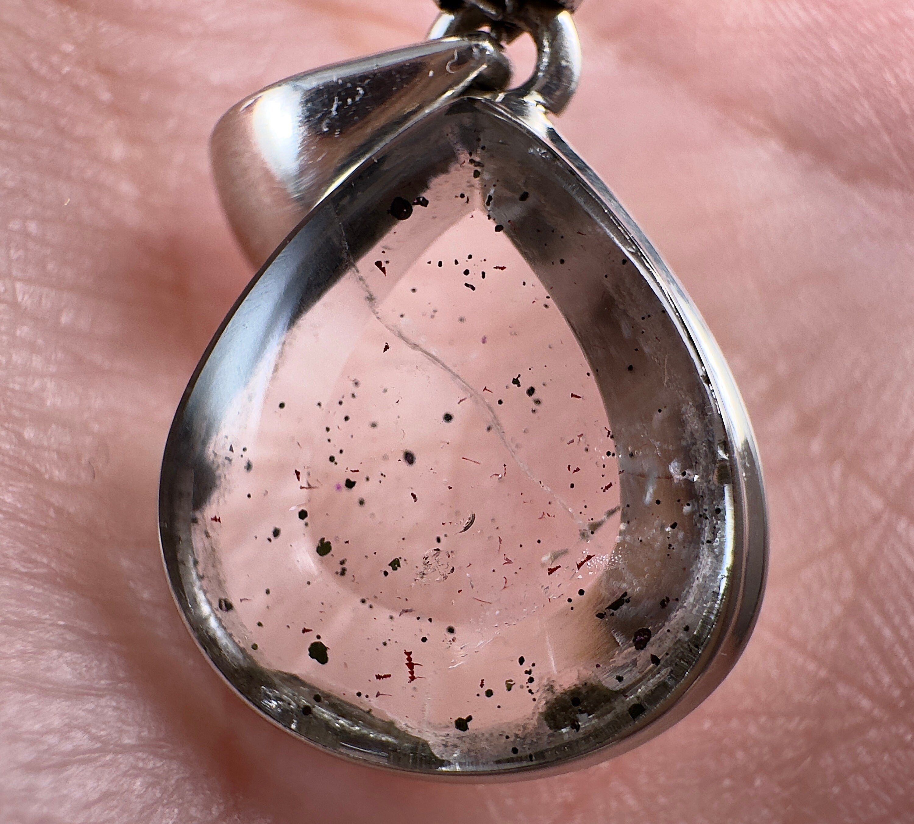COVELLITE Pink Fire Quartz Crystal Pendant Necklace - Handmade Healing Jewelry with Natural Stones for Chakra Balancing & Energy Healing - Perfect for Meditation, Yoga & Spiritual Gifts
