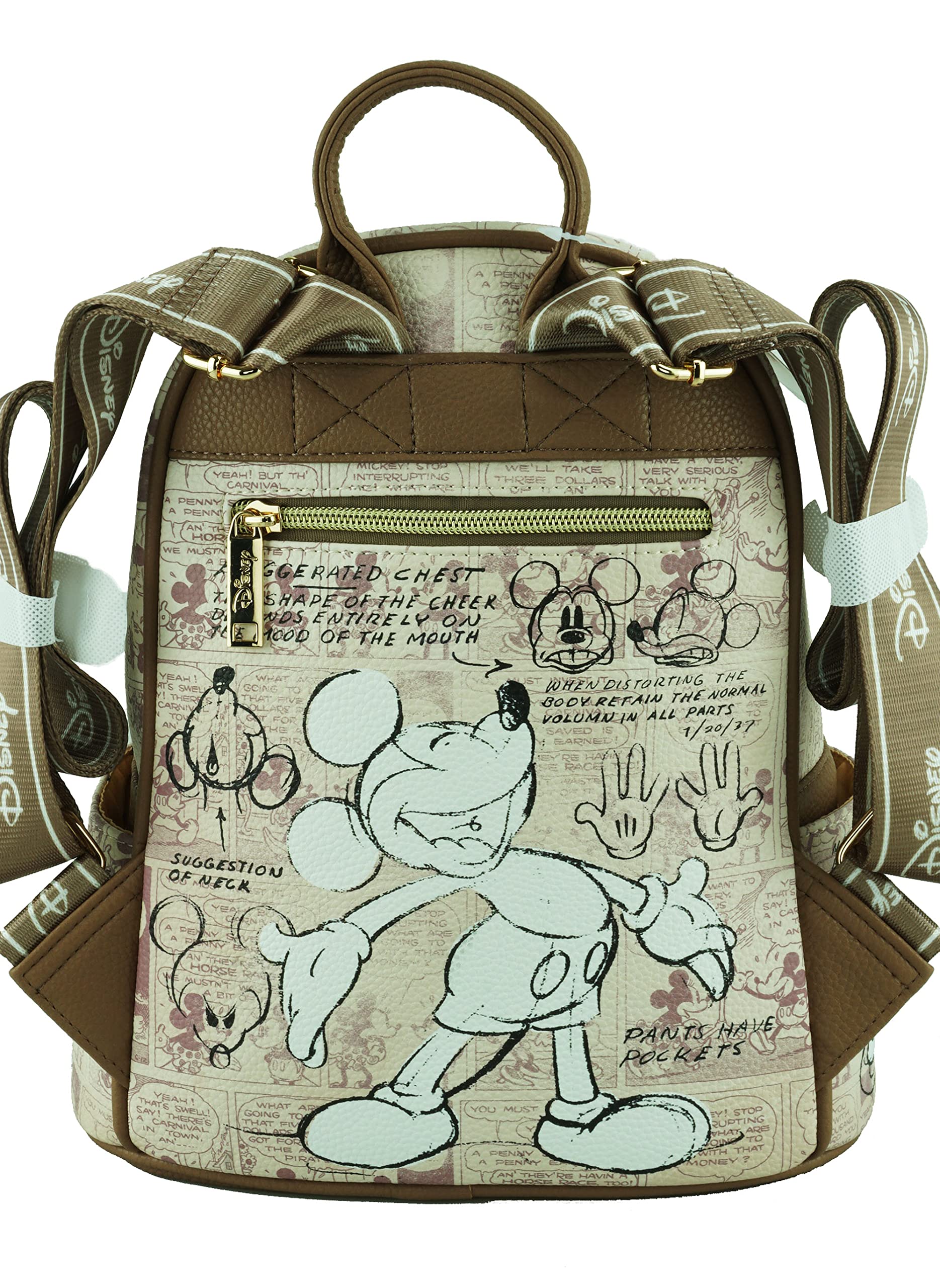 Disney Mickey Mouse 11 Inch Vegan Leather Mini Backpack for Women & Girls - Stylish School Bag, Travel Purse, Cosplay Accessory, Disney Park Outfit